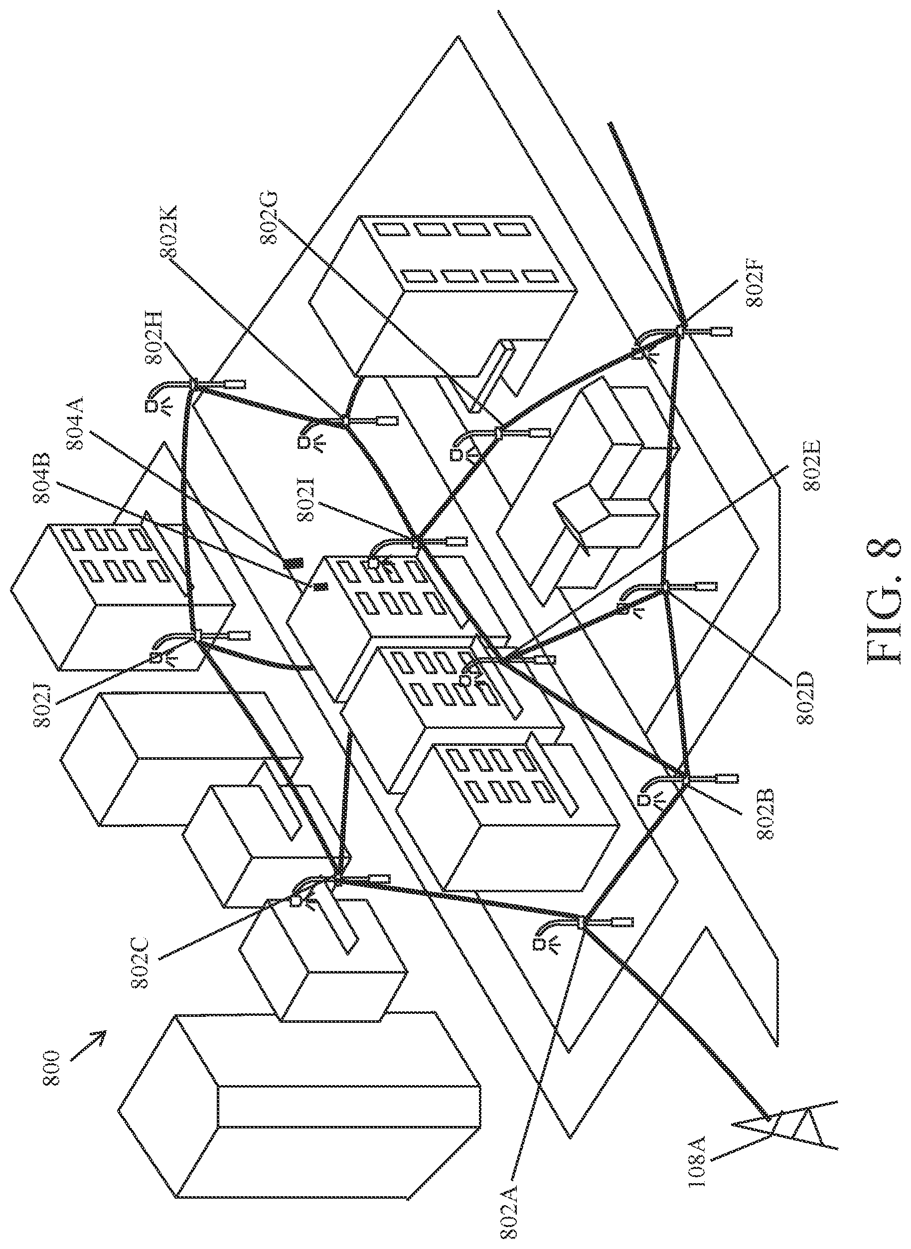 Patent US12328655 Figure 8 – Communication system and method for operating a 5G mesh network for service continuity