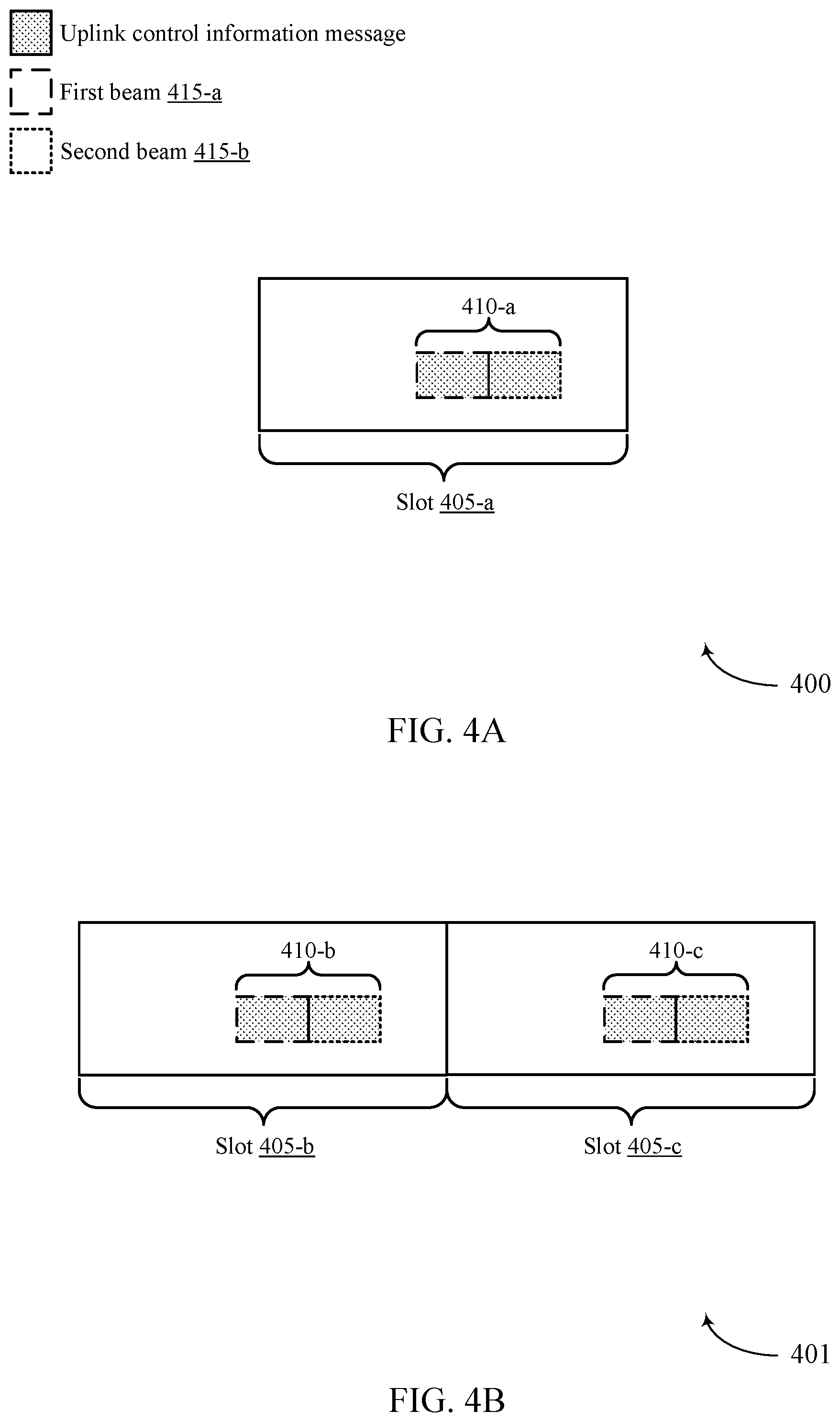 Patent US12328727 Figure 4 – Techniques for performing uplink control channel beam hopping and repetition
