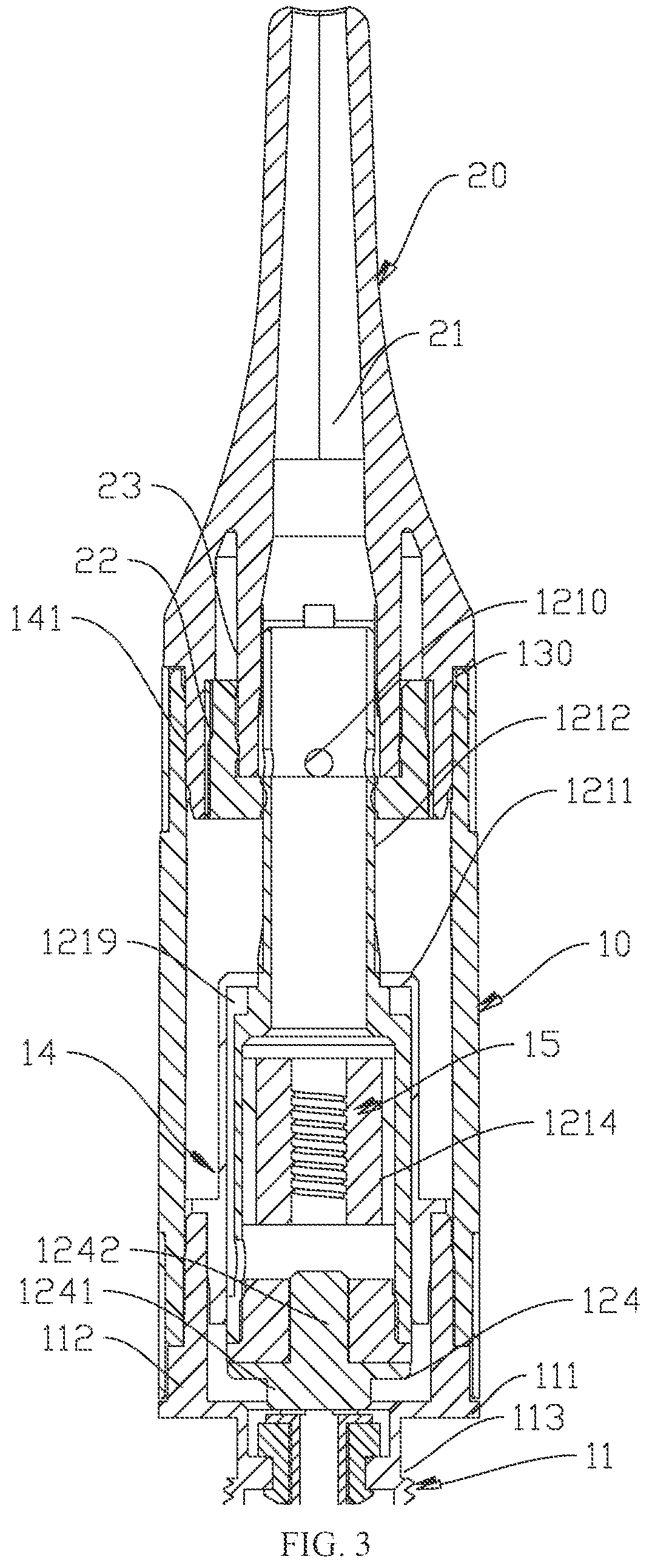 Patent US12328798 Figure 3 – Atomizer capable of preventing liquid leakage caused by air inside a liquid reservoir and electronic cigarette with the same