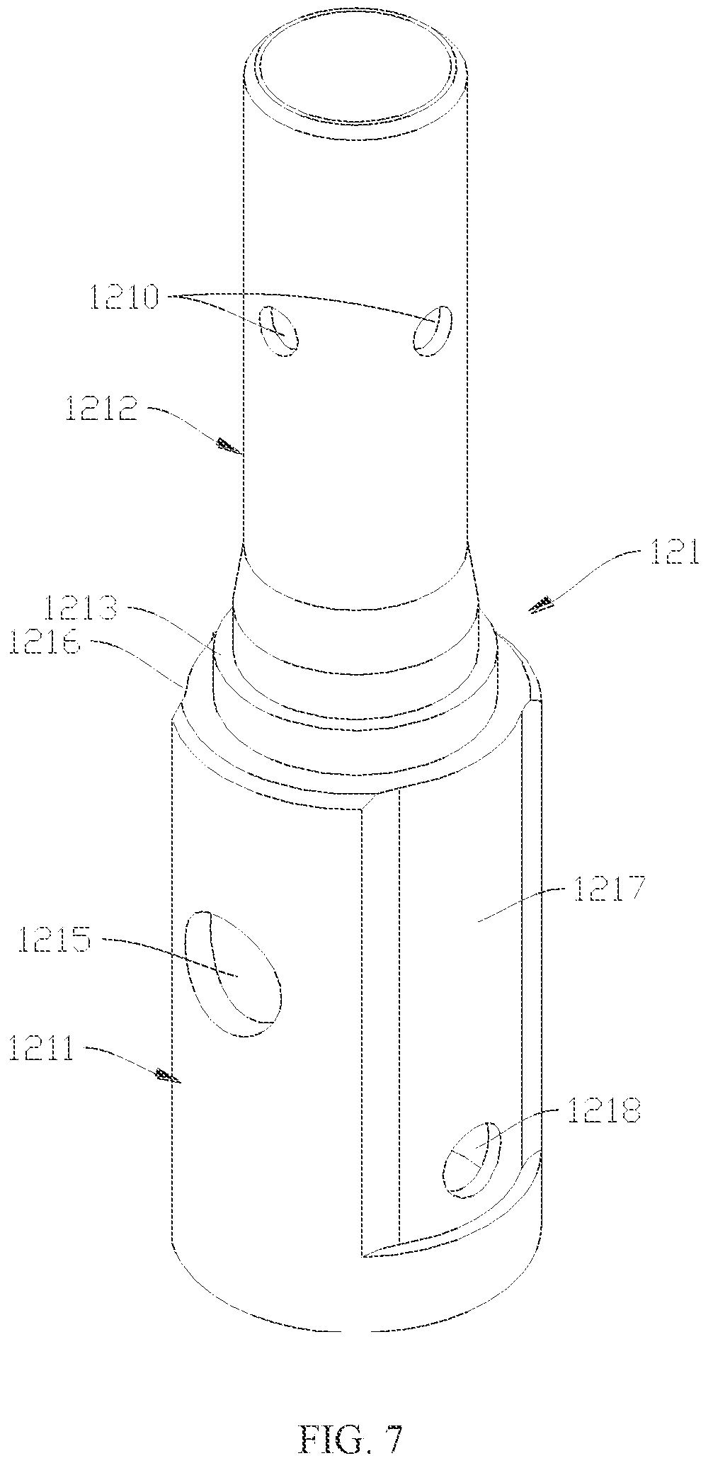 Patent US12328798 Figure 7 – Atomizer capable of preventing liquid leakage caused by air inside a liquid reservoir and electronic cigarette with the same