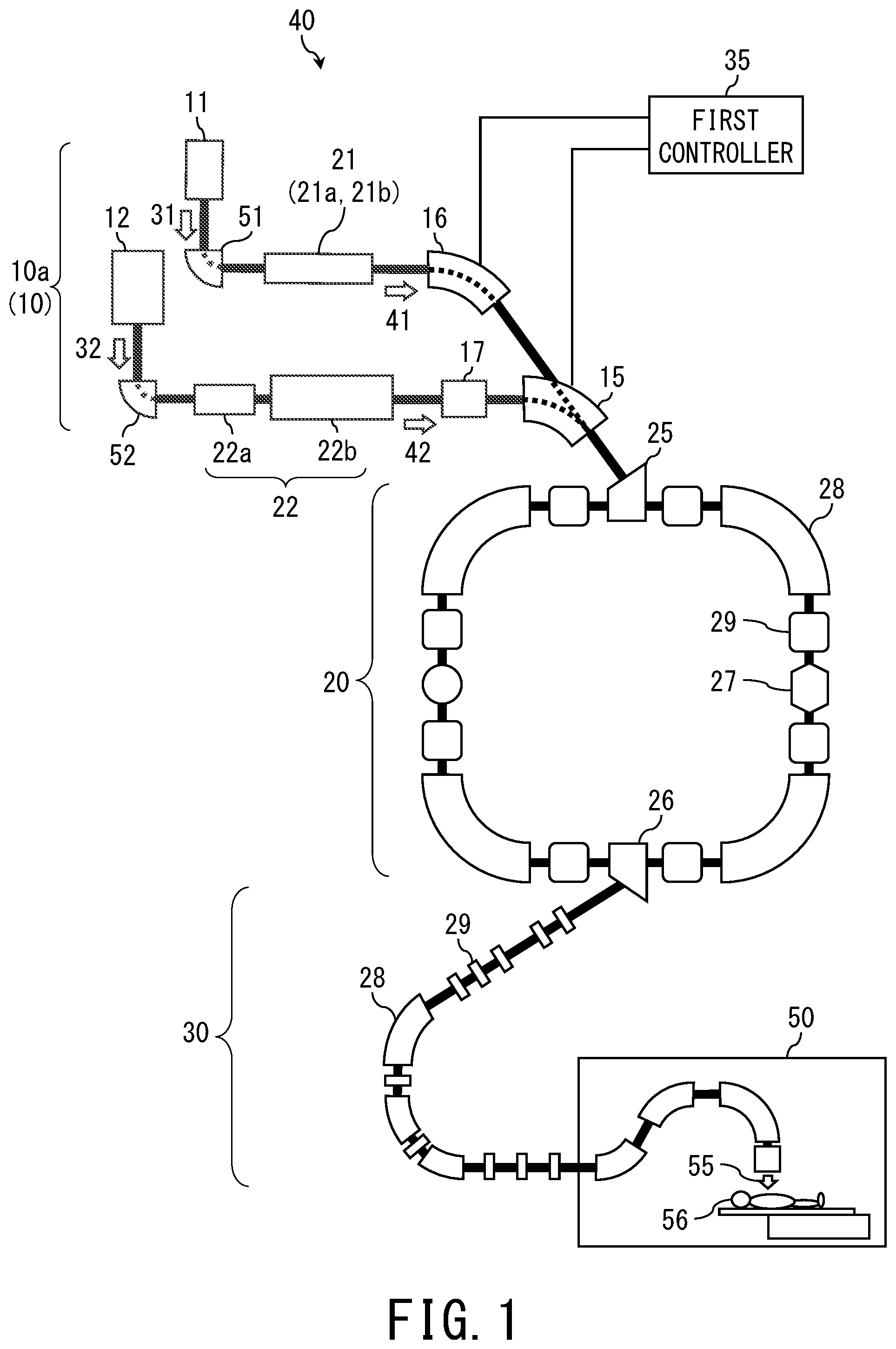 Patent US12328809 Figure 1 – Charged particle beam injector and charged particle beam injection method