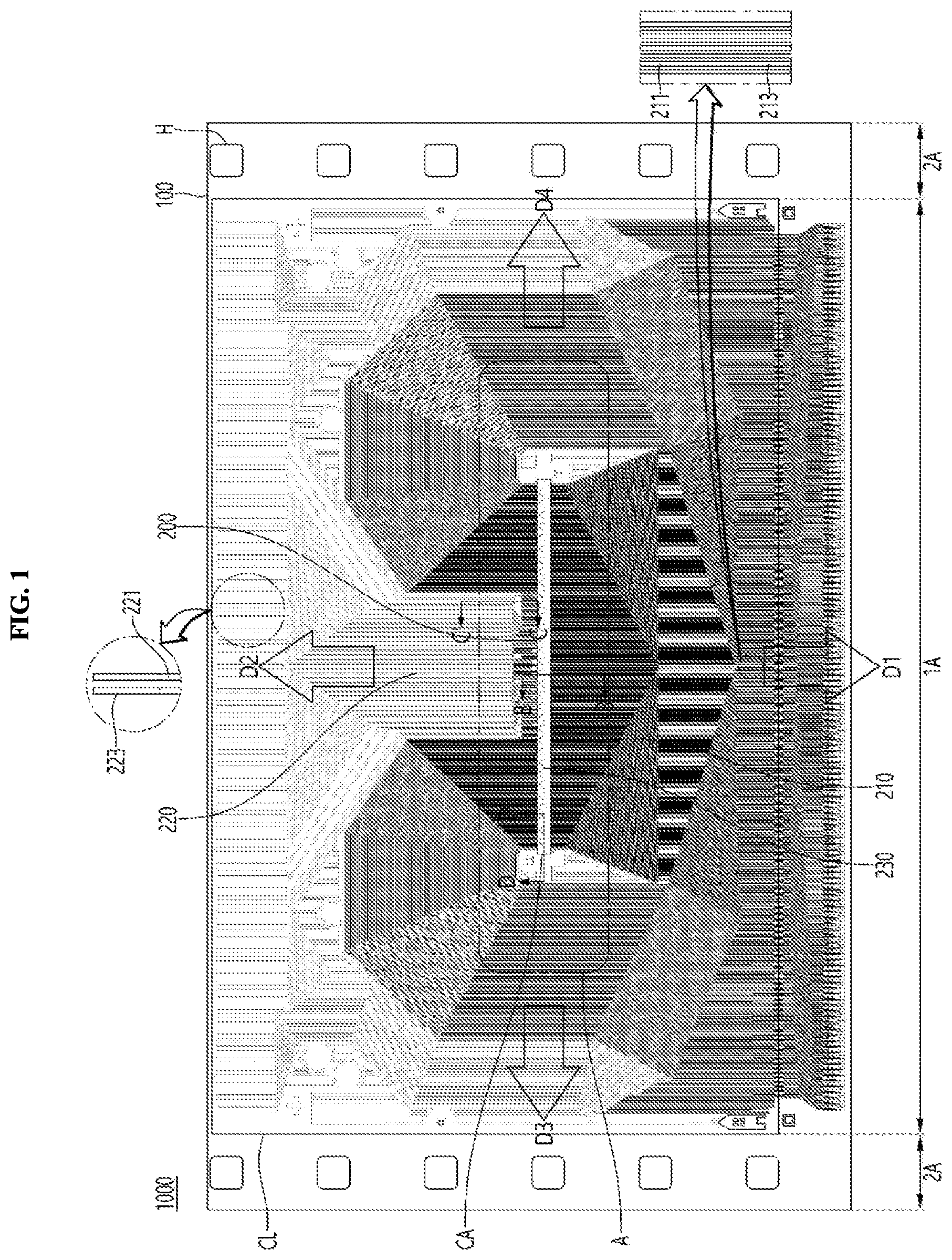 Patent US12328817 Figure 1 – Flexible printed circuit board, COF module, and electronic device comprising the same
