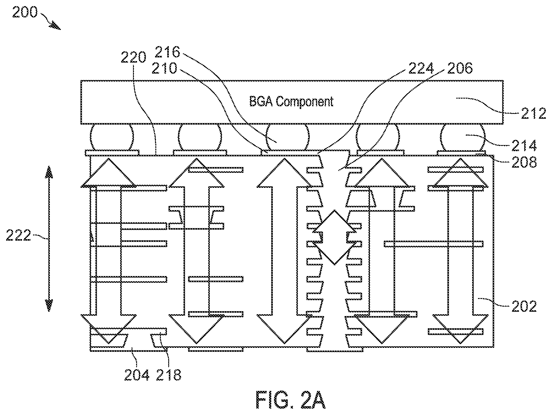 Patent US12328826 Figure 2 – Solder pads with concave edges for ball grid arrays