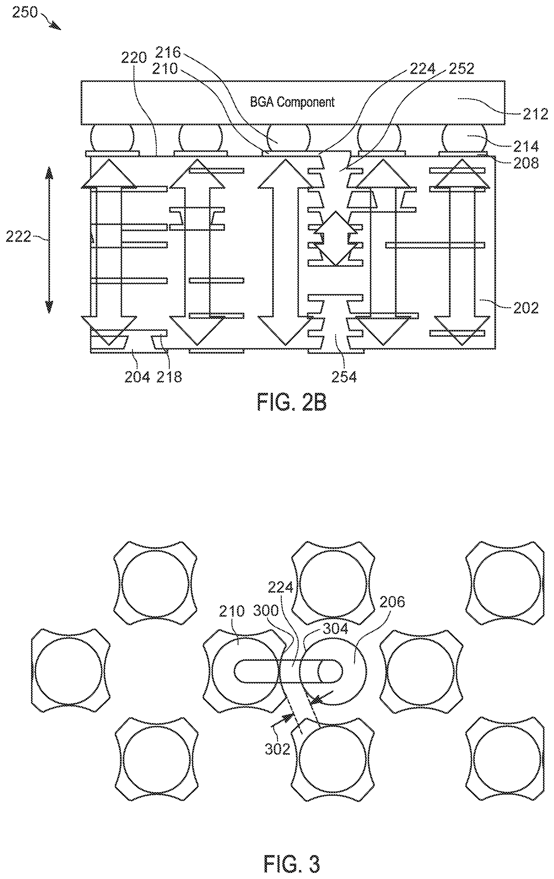 Patent US12328826 Figure 3 – Solder pads with concave edges for ball grid arrays