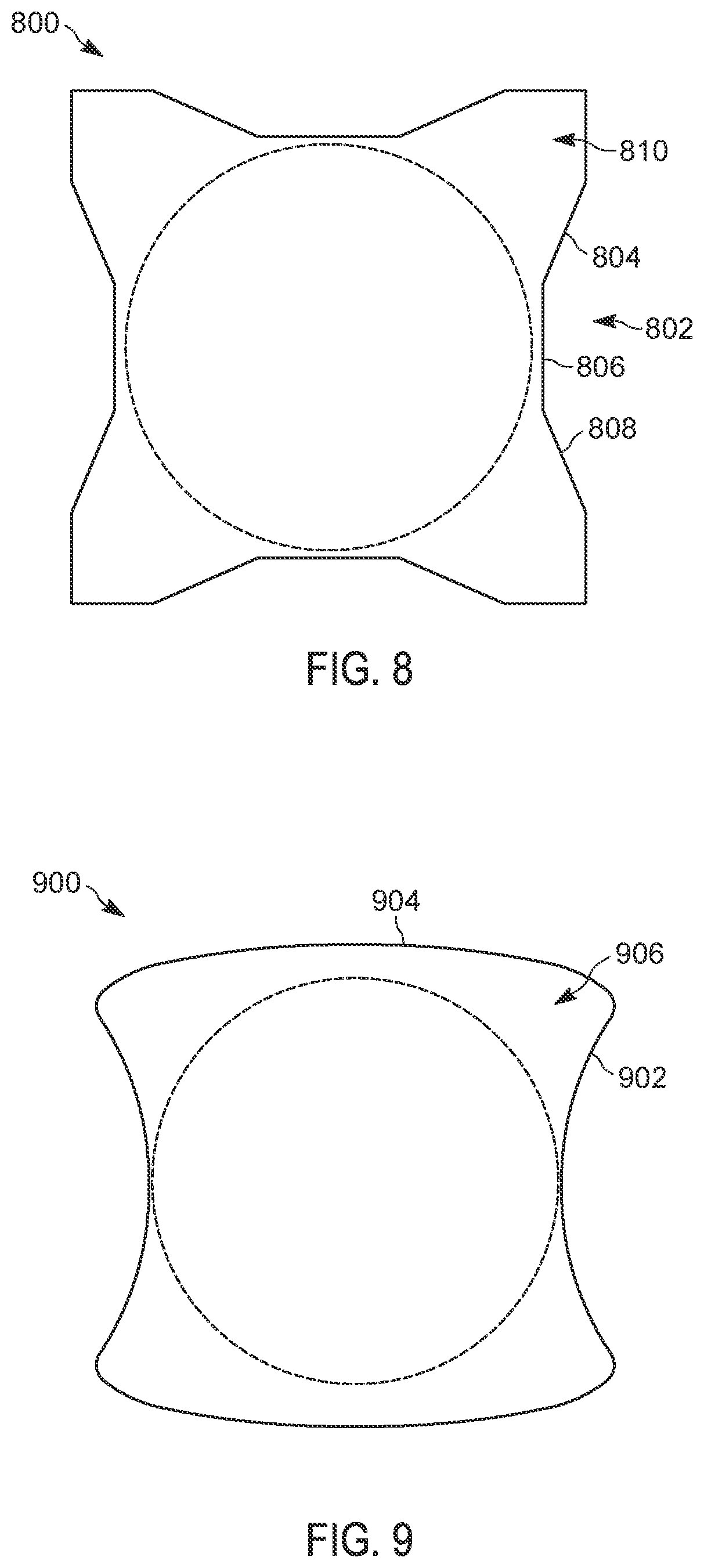 Patent US12328826 Figure 7 – Solder pads with concave edges for ball grid arrays