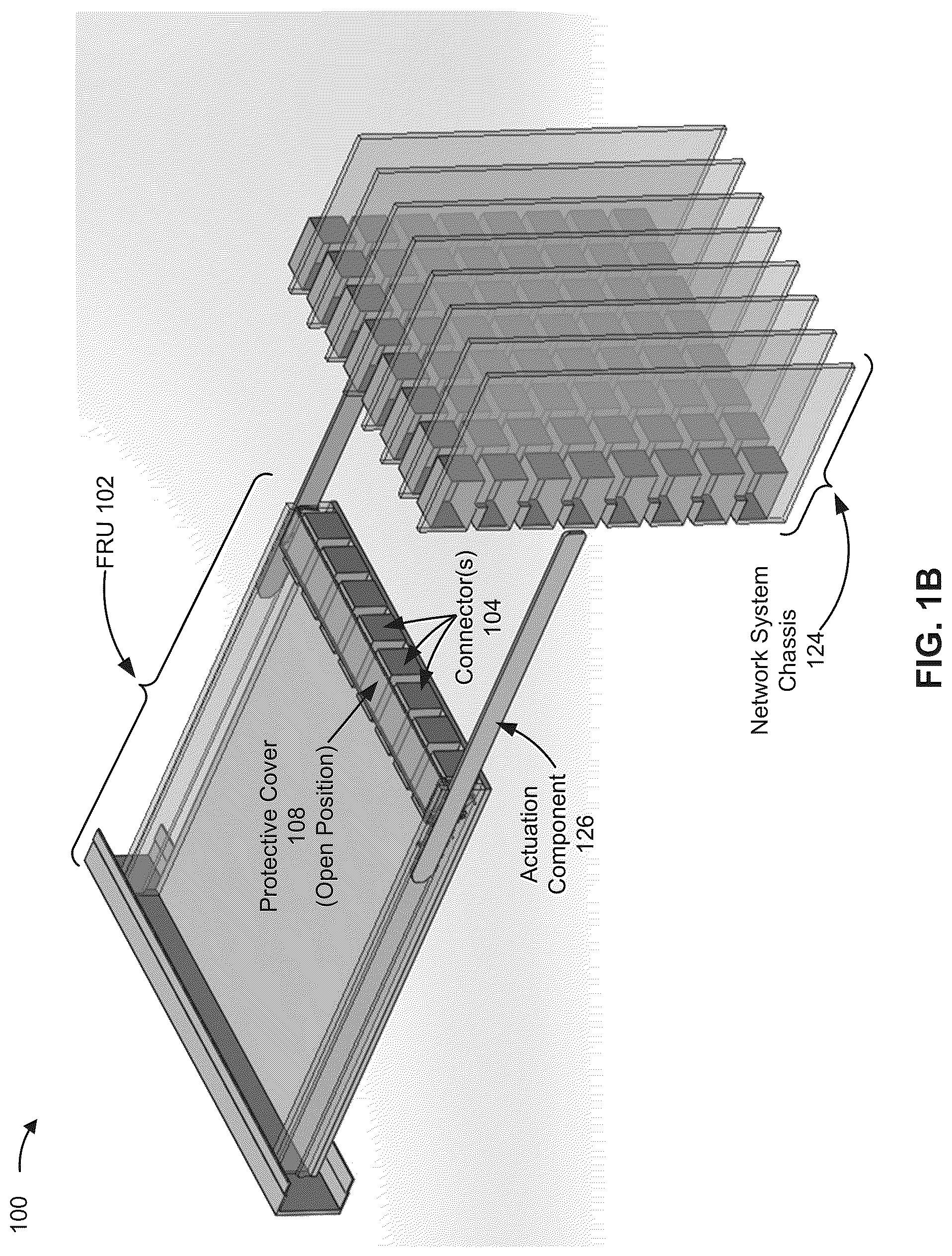 Patent US12328836 Figure 2 – Self-actuating protective cover device for connectors of a field-replaceable unit