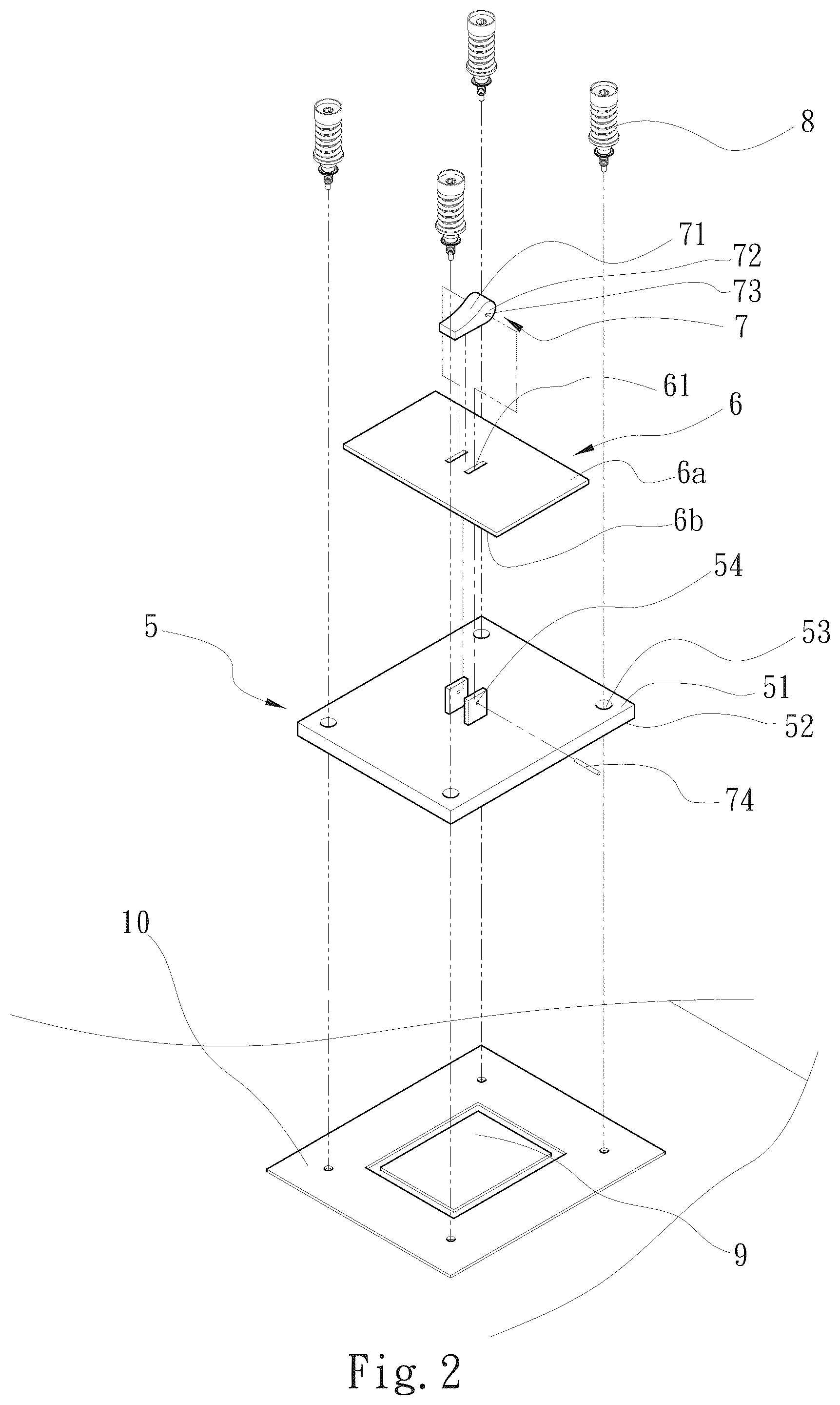Patent US12328844 Figure 3 – Structure for evenly applying forces on a heat dissipation fixing base