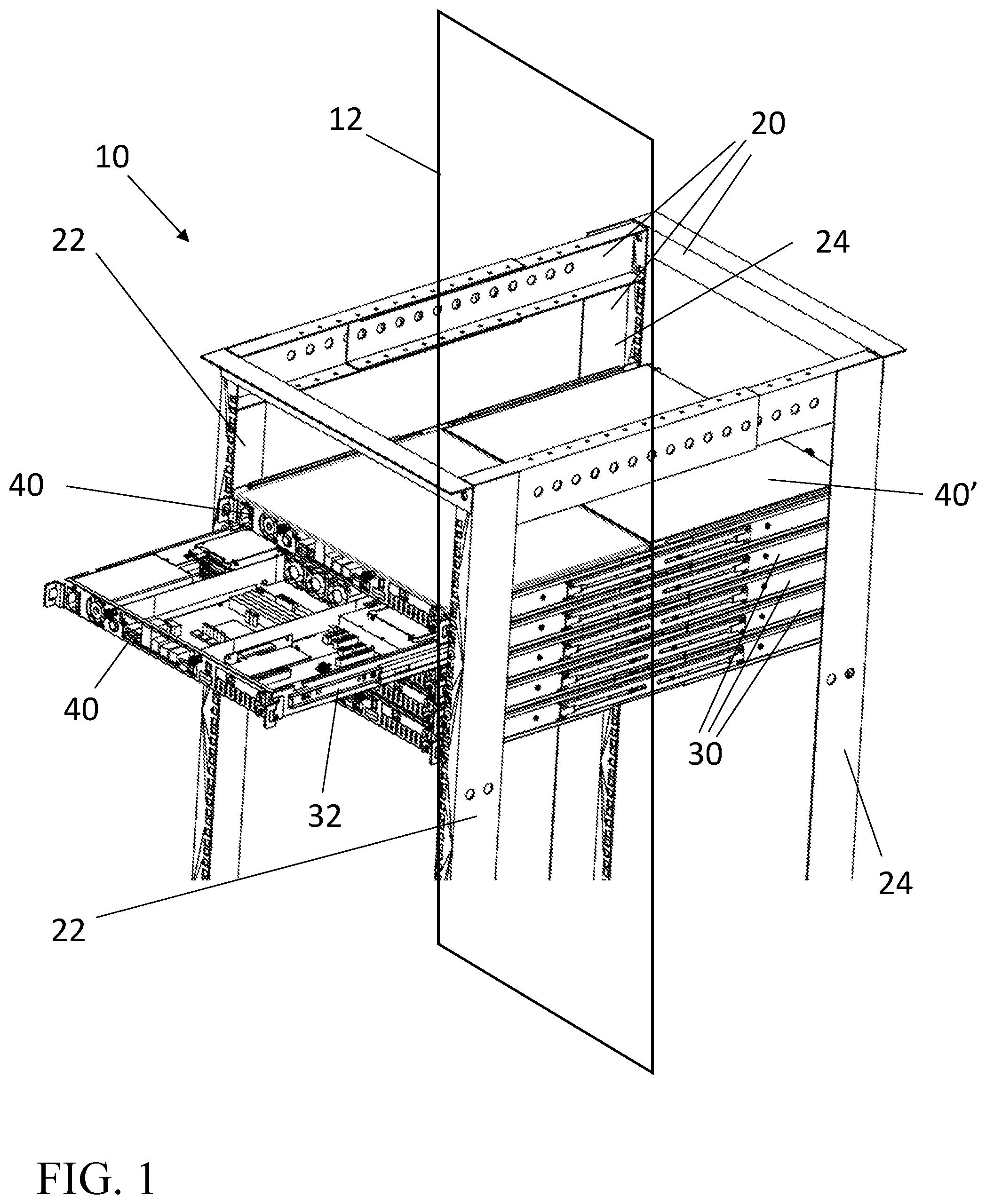 Patent US12328849 Figure 1 – Space saving data center system