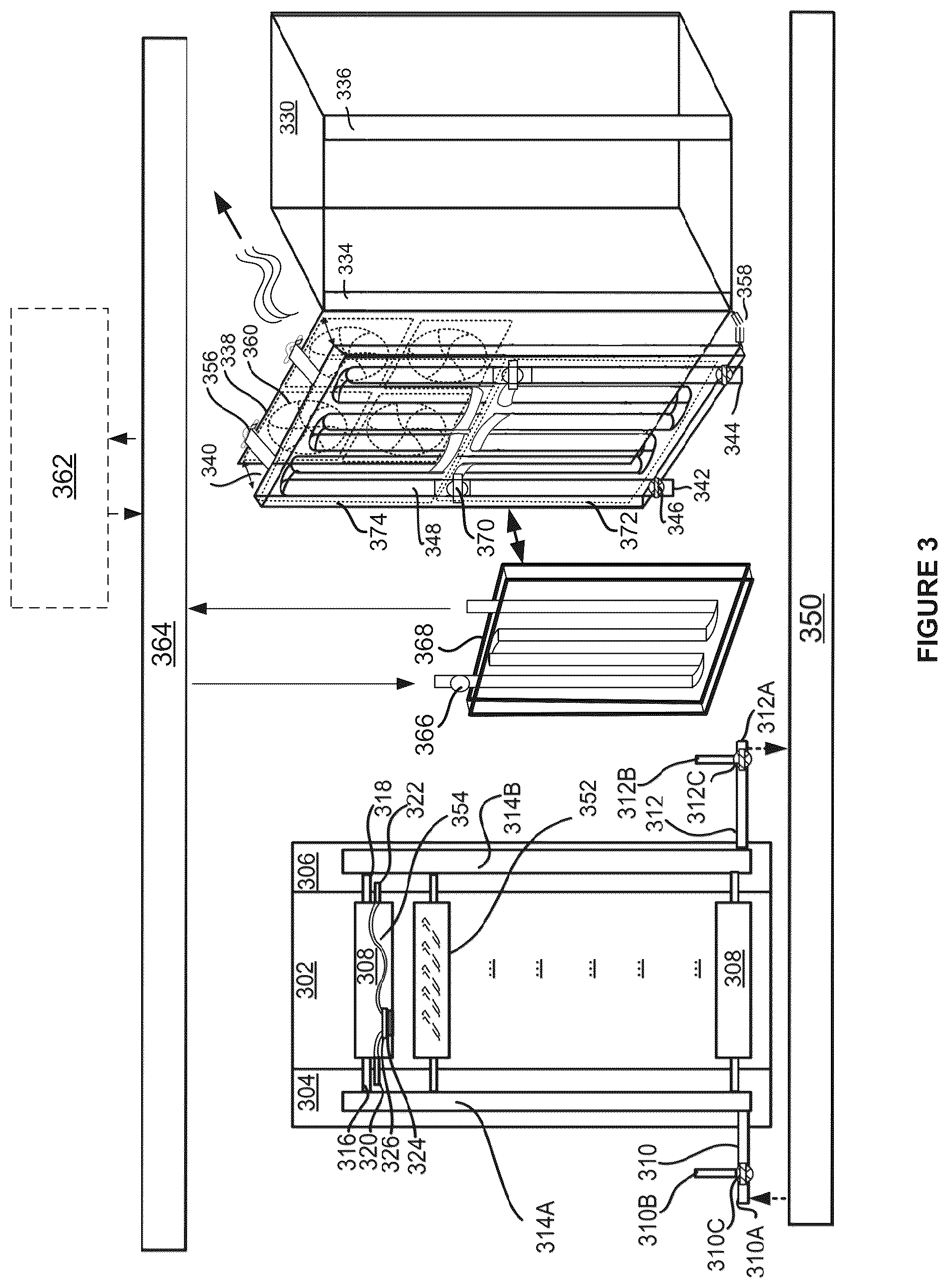 Patent US12328851 Figure 3 – Intelligent refrigerant-assisted liquid-to-air heat exchanger for datacenter cooling systems