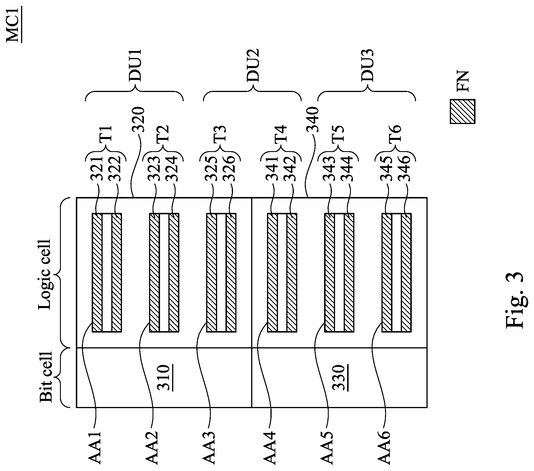 Patent US12328860 Figure 3 – Semiconductor device with increased unity density