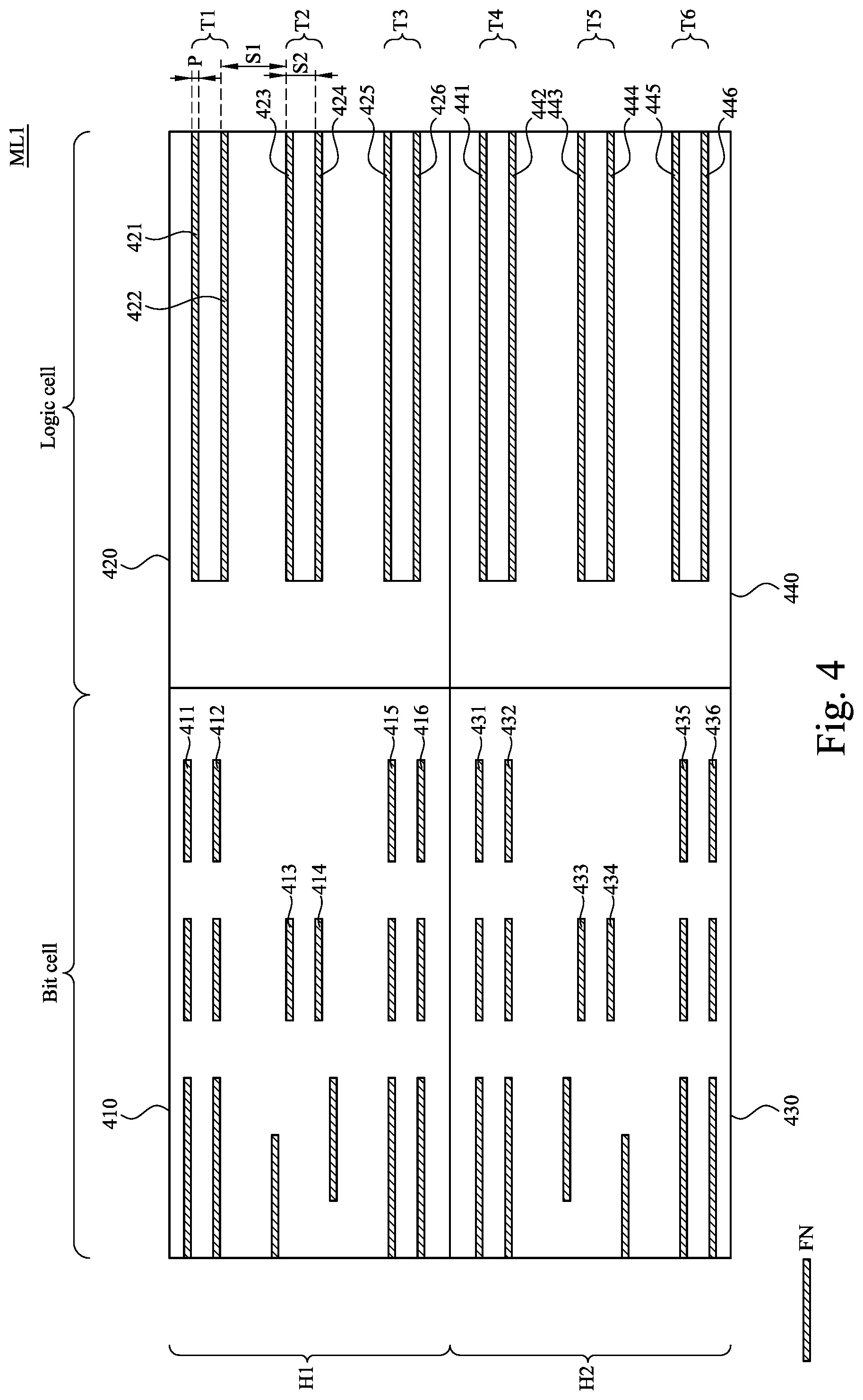 Patent US12328860 Figure 4 – Semiconductor device with increased unity density