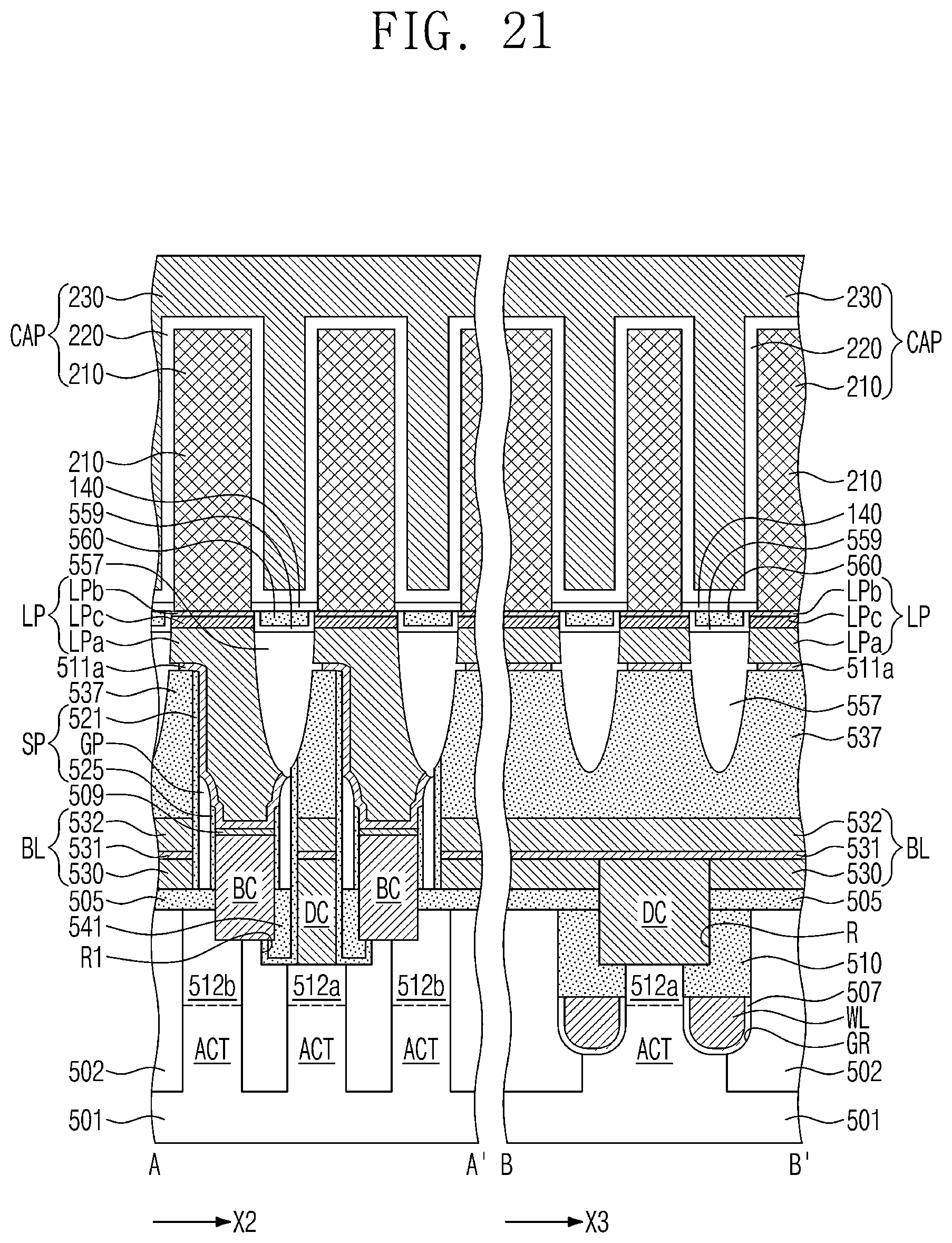 Patent US12328865 Figure 12 – Semiconductor device and method of fabricating the same