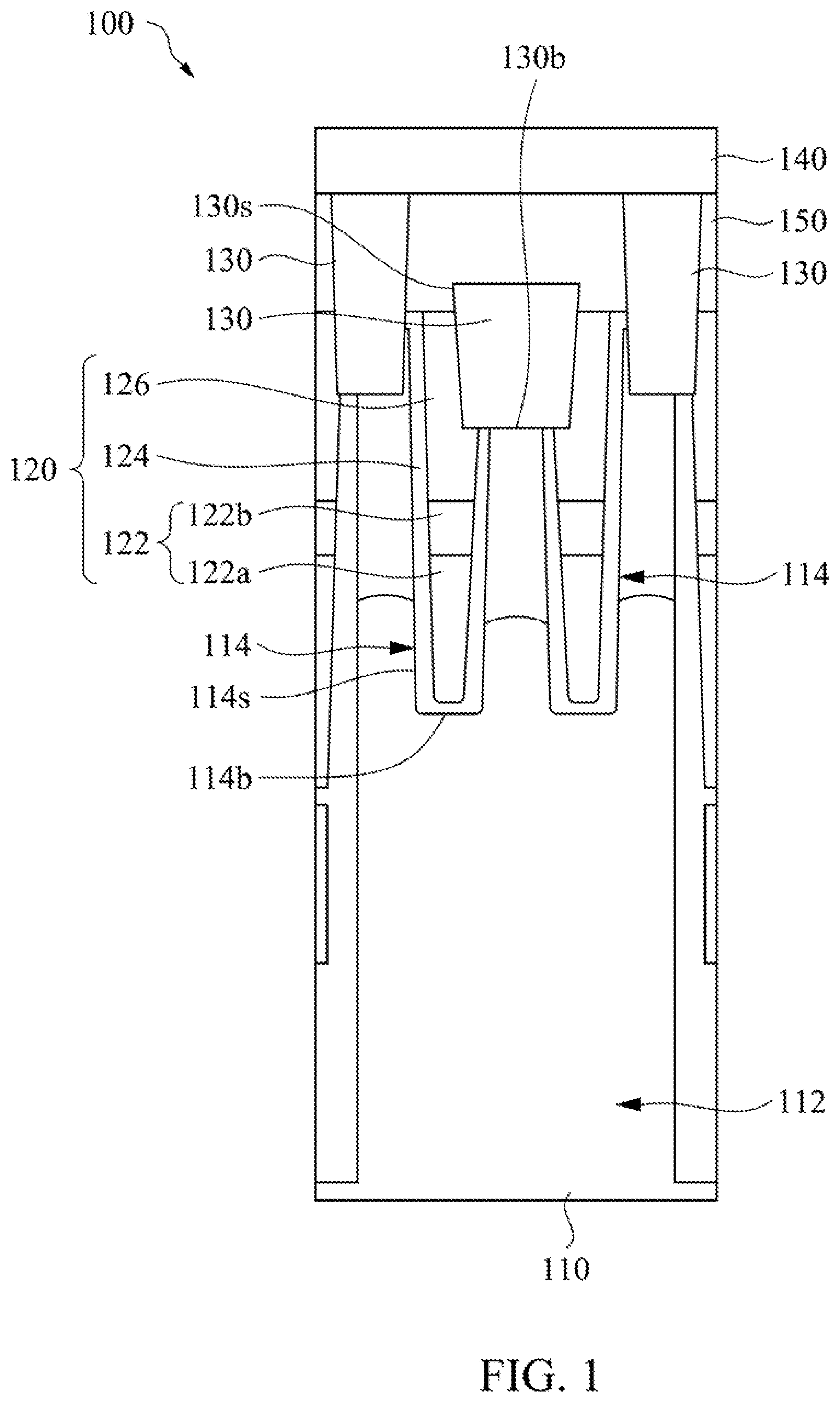 Patent US12328868 Figure 1 – Memory structure including low dielectric constant capping layer
