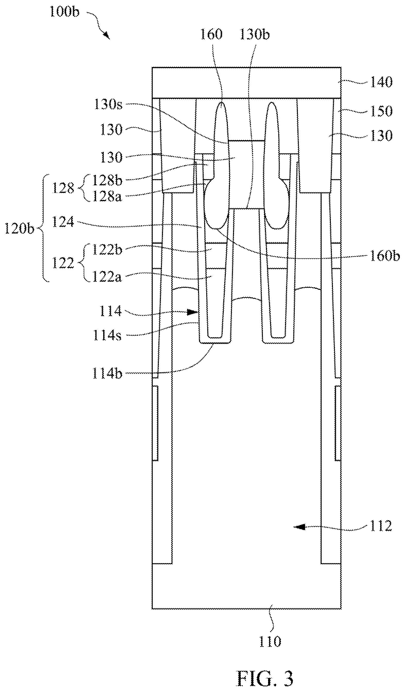 Patent US12328868 Figure 3 – Memory structure including low dielectric constant capping layer