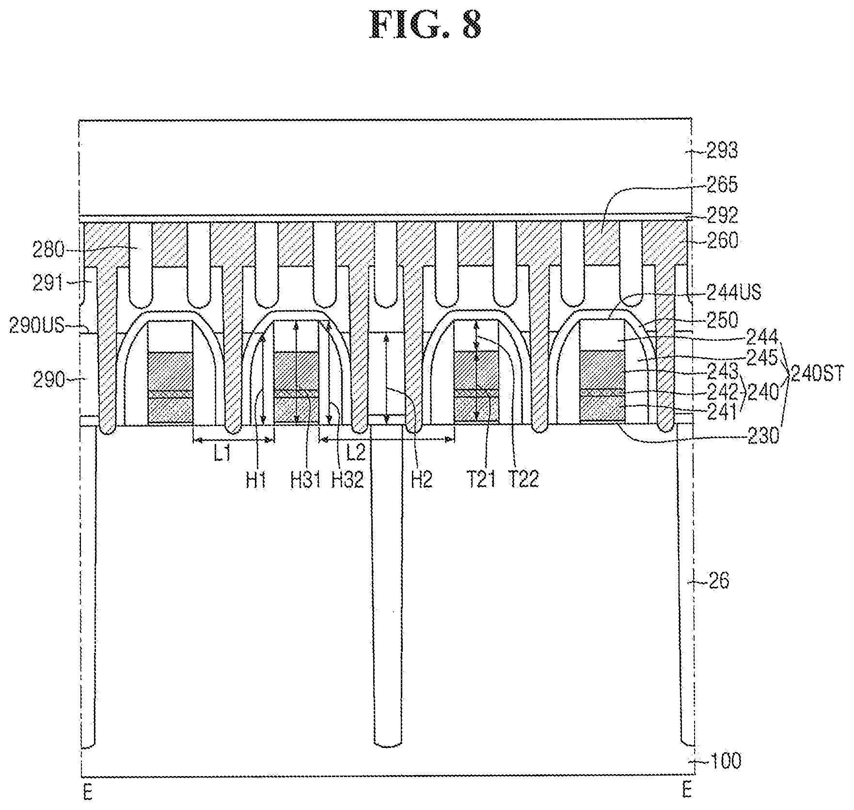 Patent US12328869 Figure 8 – Semiconductor memory devices and methods for fabricating the same