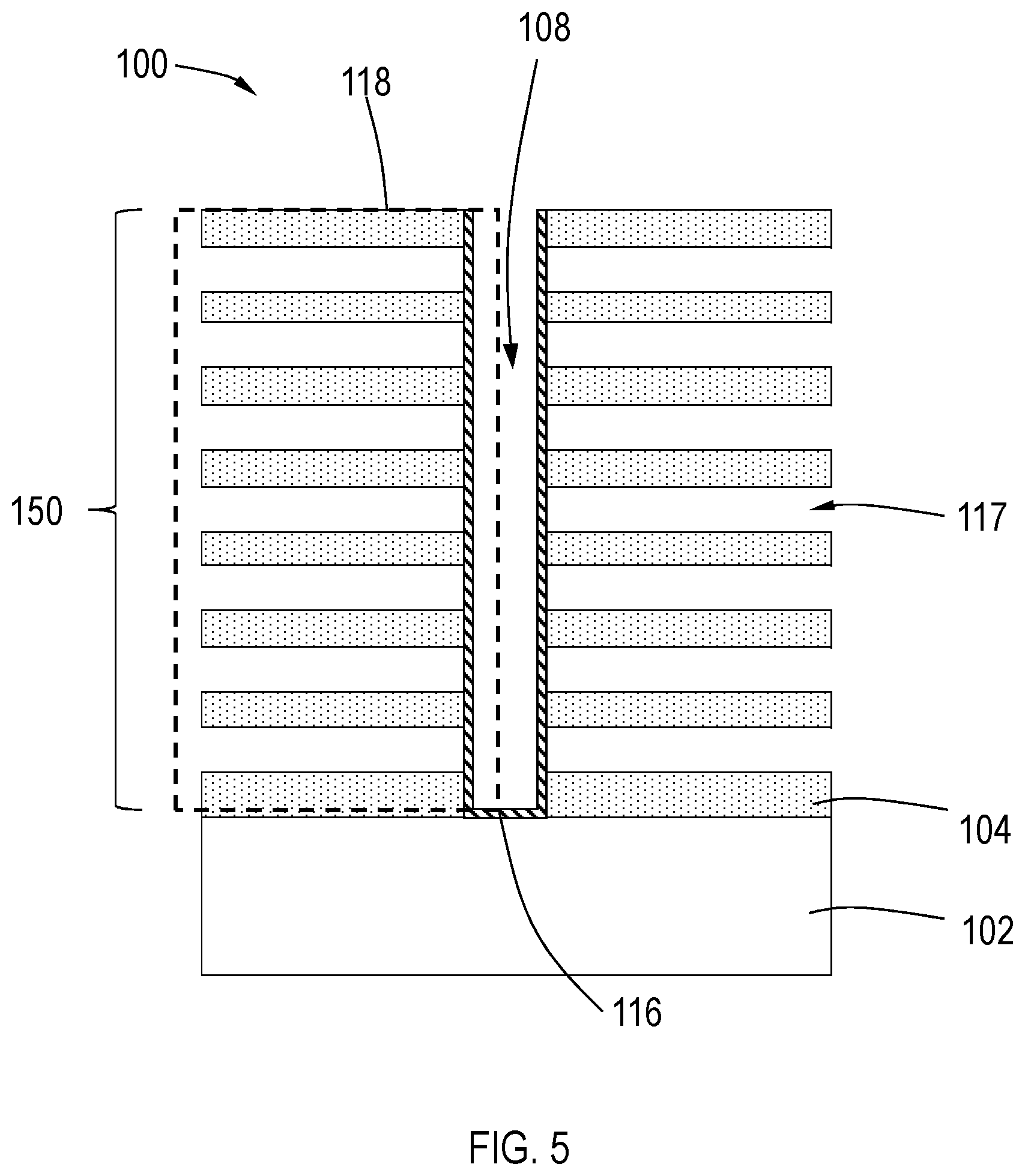 Patent US12328872 Figure 5 – Liner for V-NAND word line stack