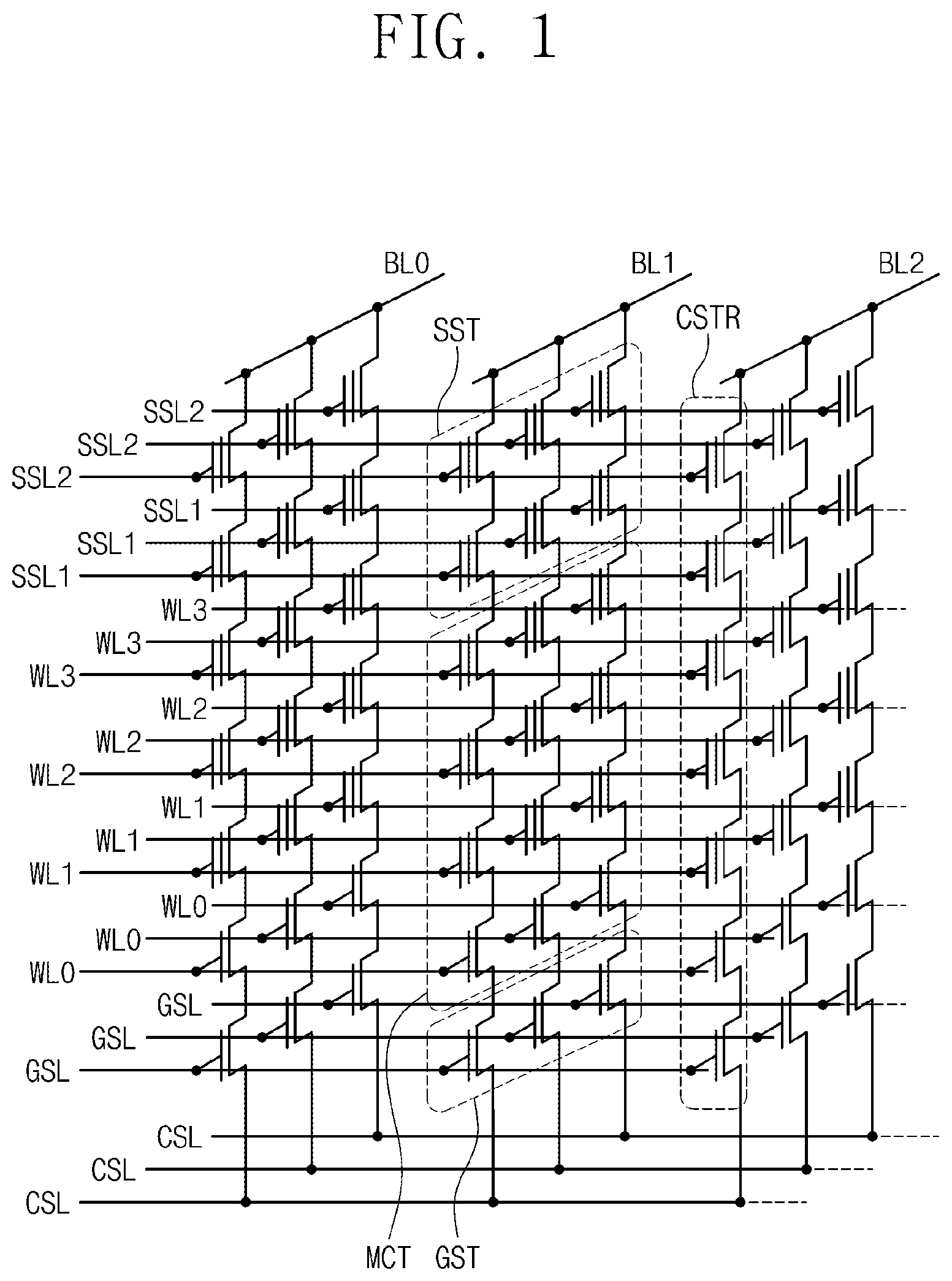Patent US12328876 Figure 1 – Three-dimensional semiconductor memory device