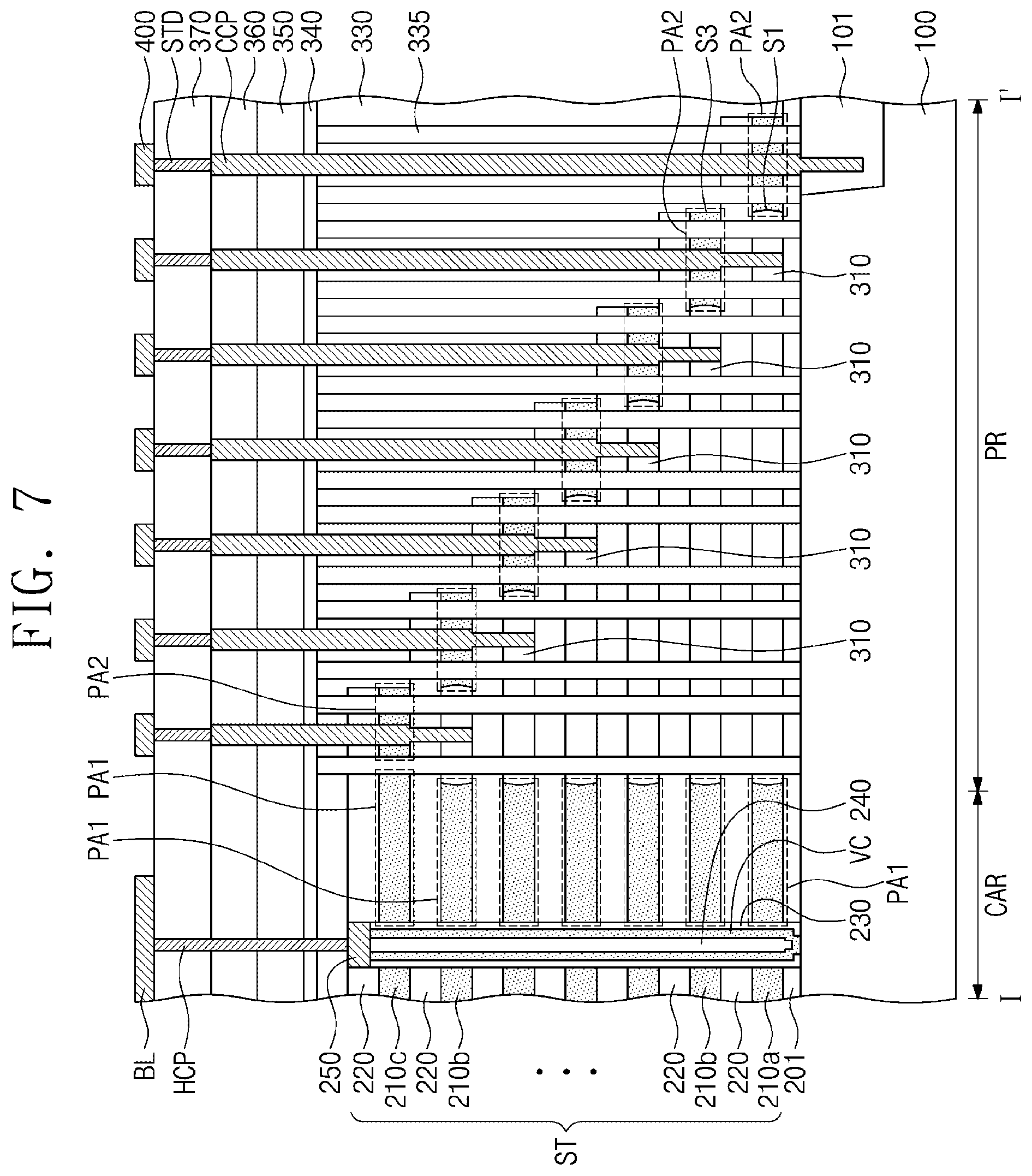 Patent US12328876 Figure 7 – Three-dimensional semiconductor memory device