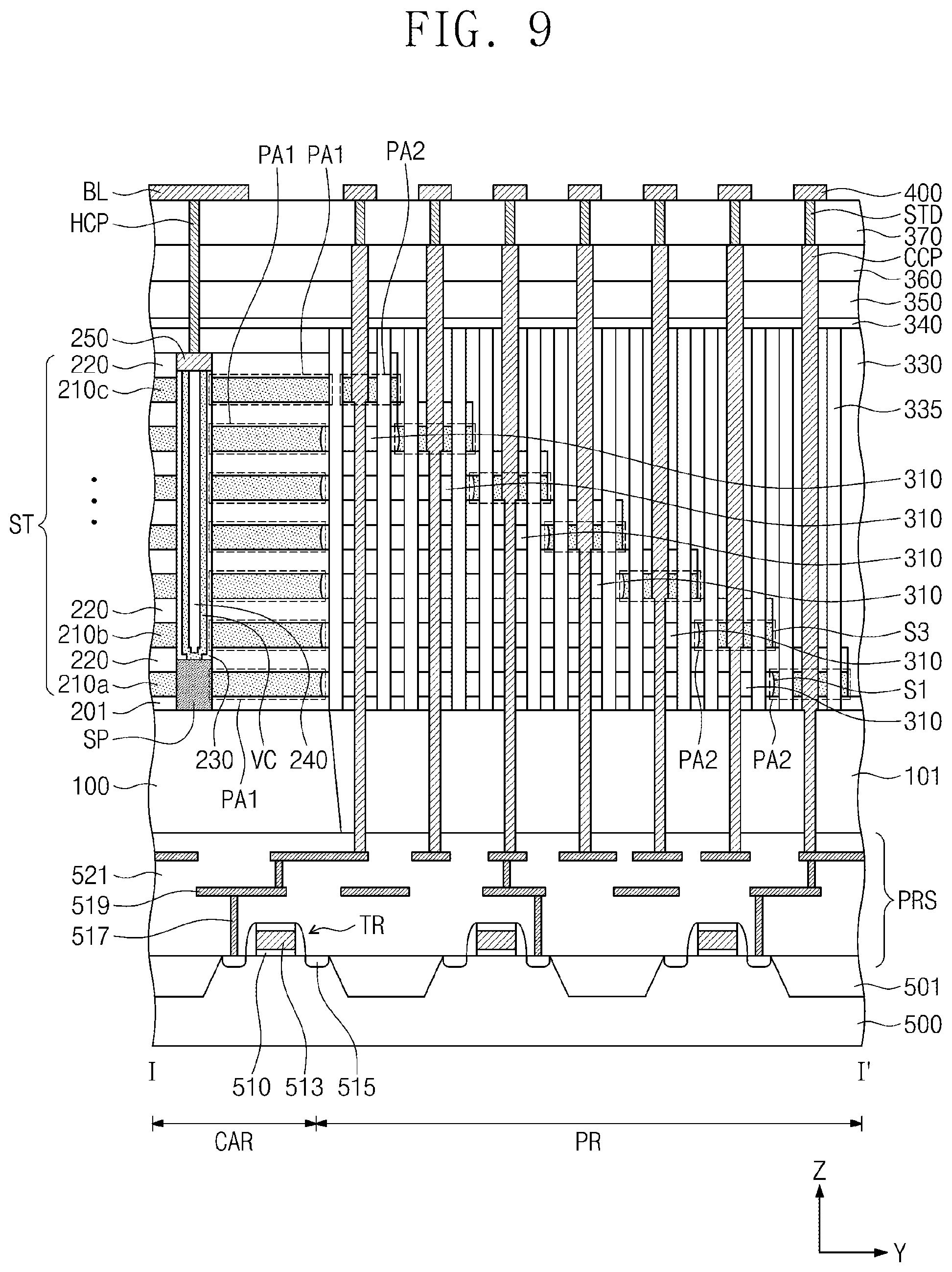 Patent US12328876 Figure 9 – Three-dimensional semiconductor memory device