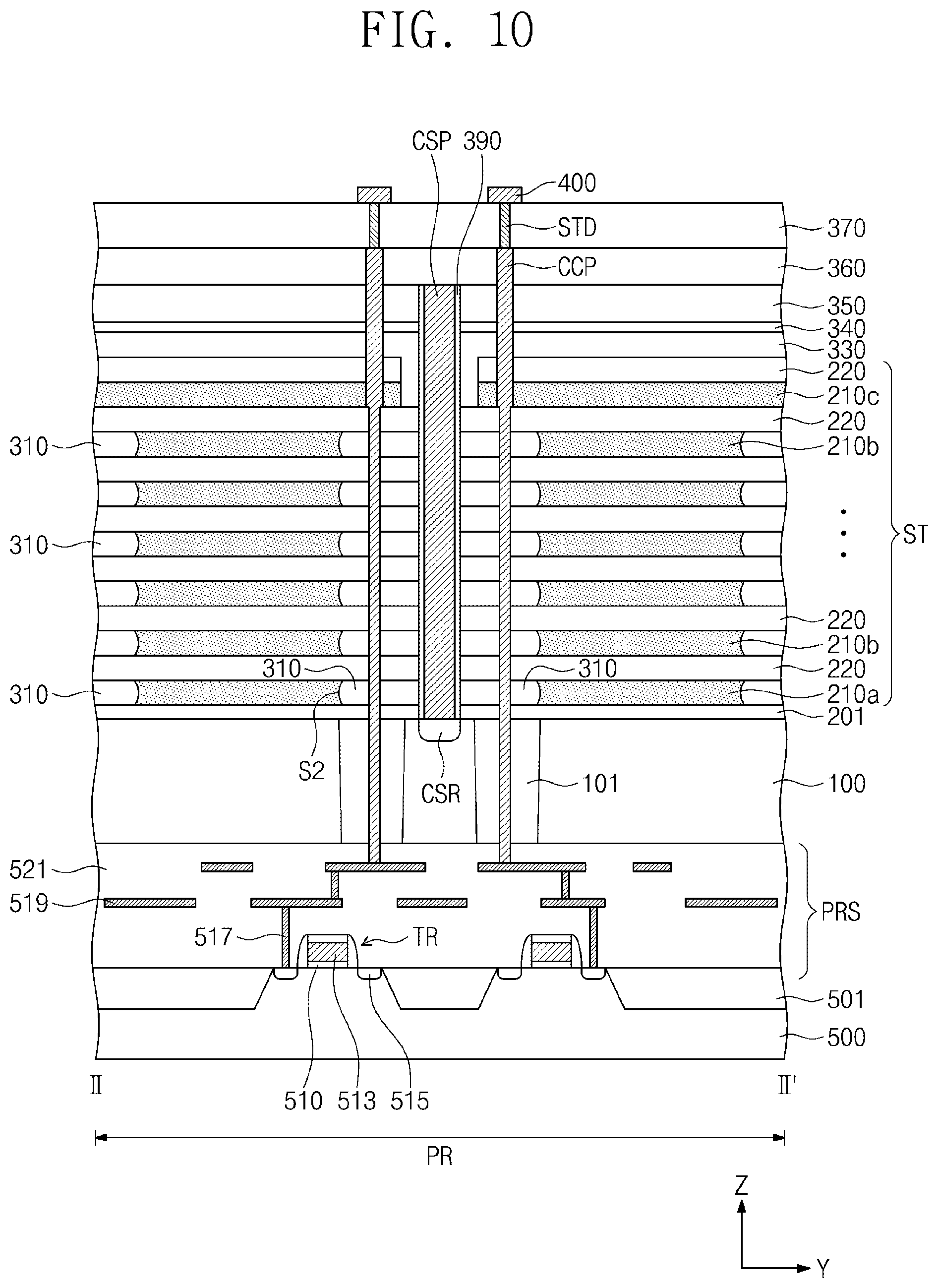 Patent US12328876 Figure 10 – Three-dimensional semiconductor memory device