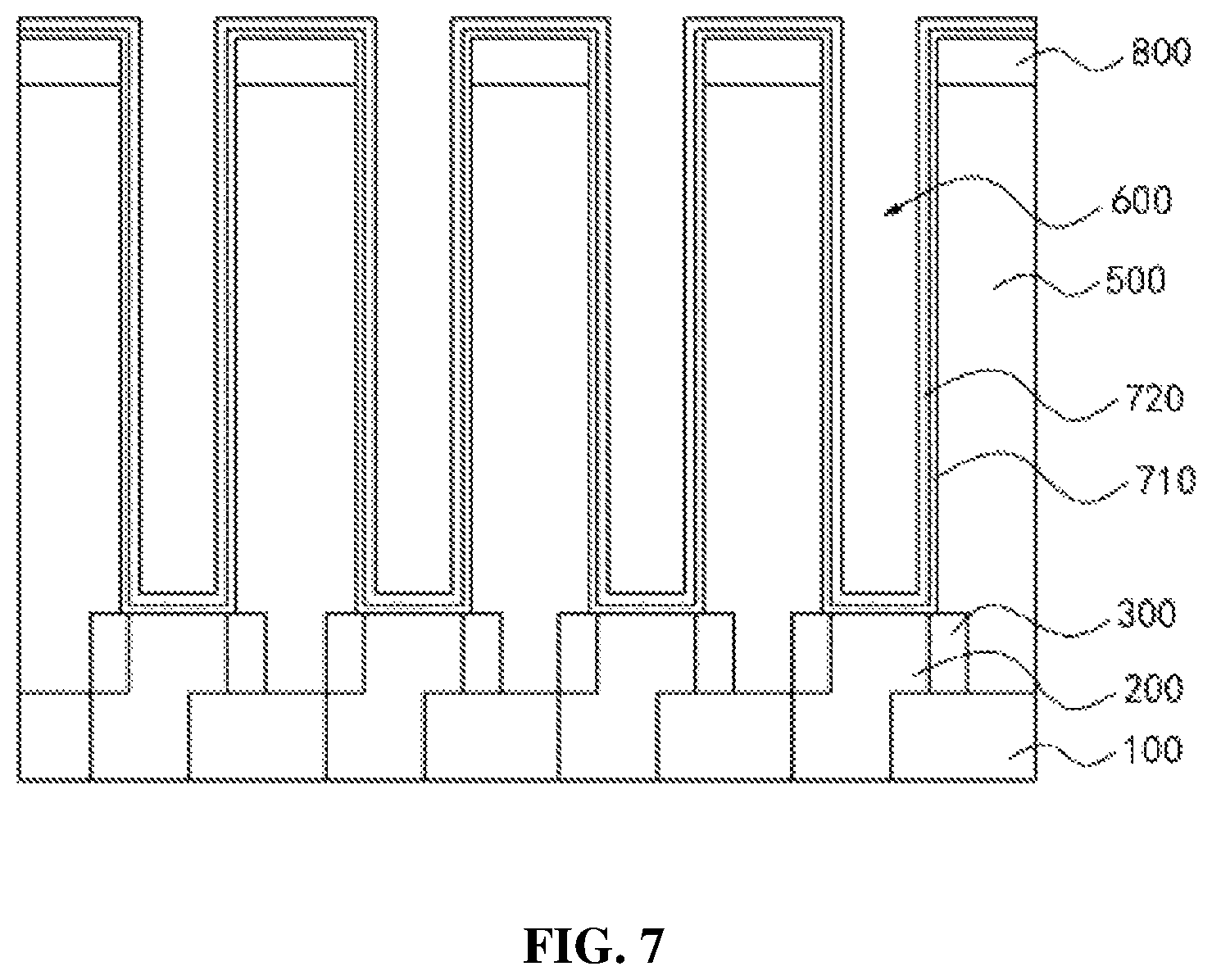 Patent US12328885 Figure 7 – Method for processing capacitive structure and semiconductor structure