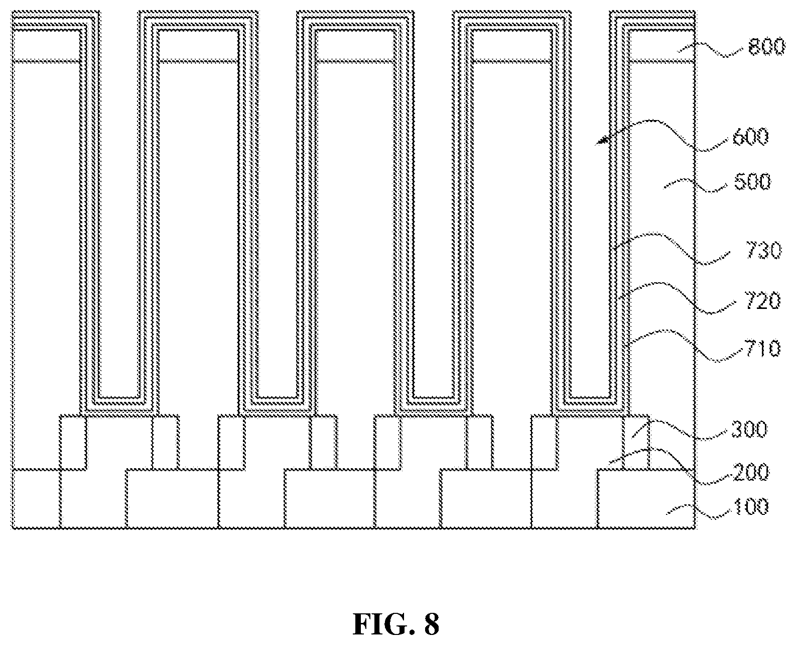 Patent US12328885 Figure 8 – Method for processing capacitive structure and semiconductor structure