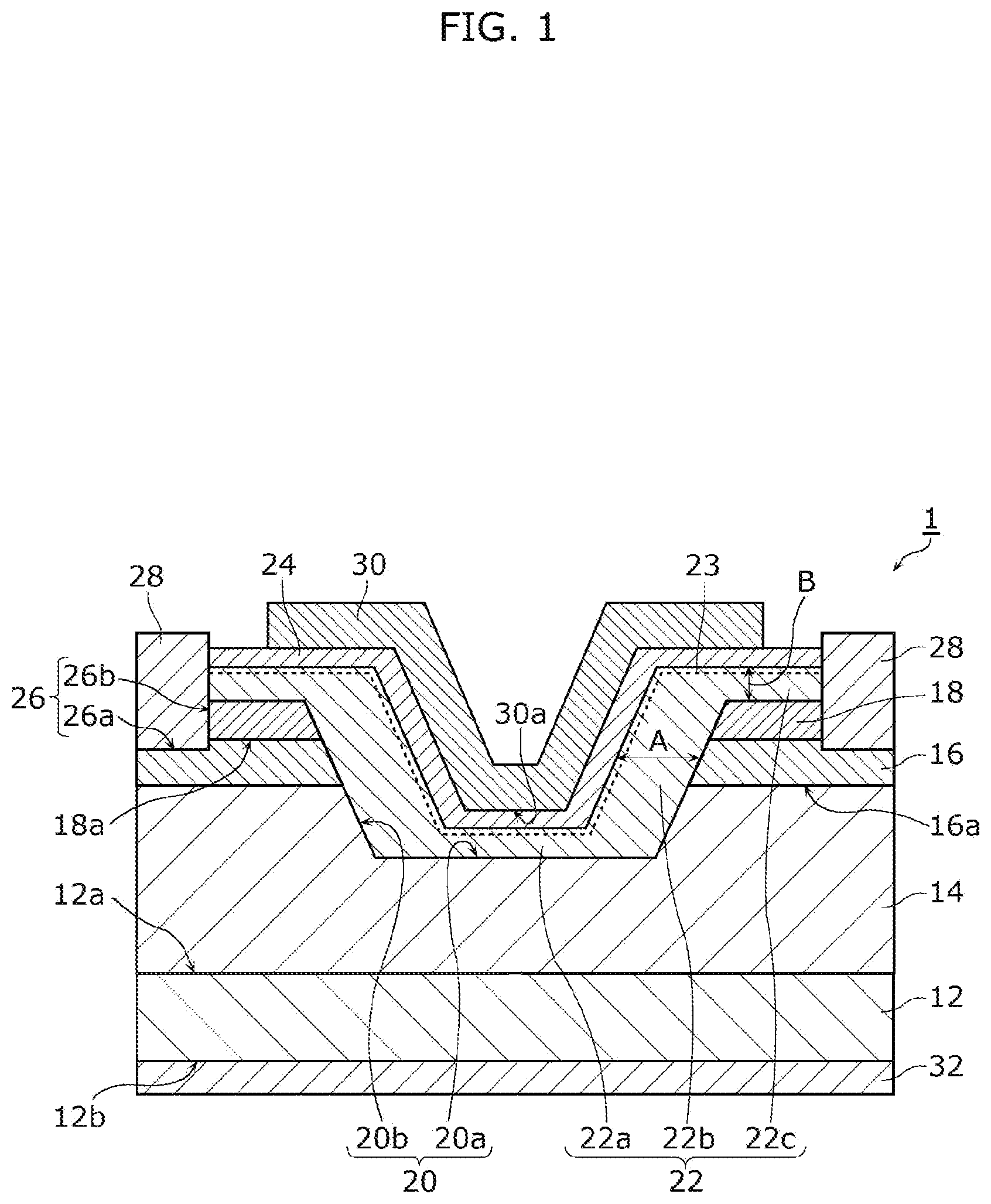 Patent US12328894 Figure 1 – Nitride semiconductor device