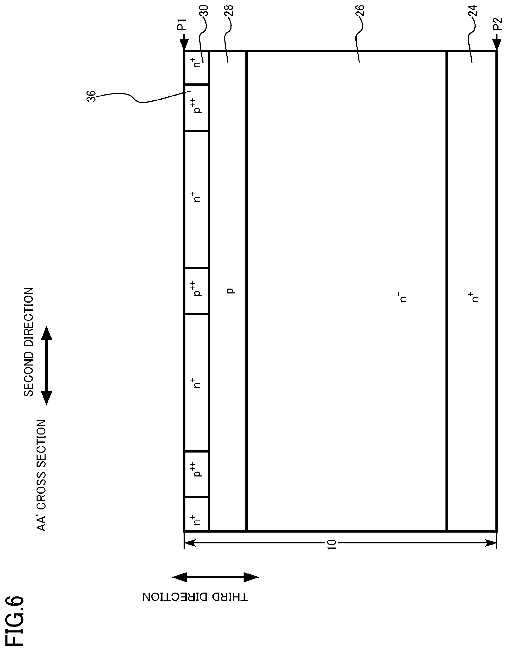 Patent US12328900 Figure 6 – Semiconductor device, semiconductor device manufacturing method, inverter circuit, drive device, vehicle, and elevator