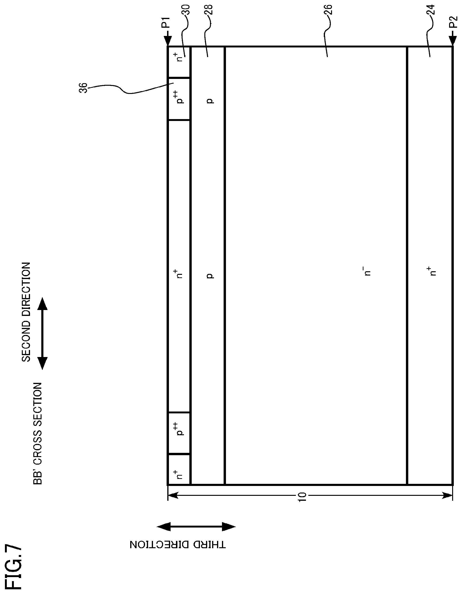 Patent US12328900 Figure 7 – Semiconductor device, semiconductor device manufacturing method, inverter circuit, drive device, vehicle, and elevator