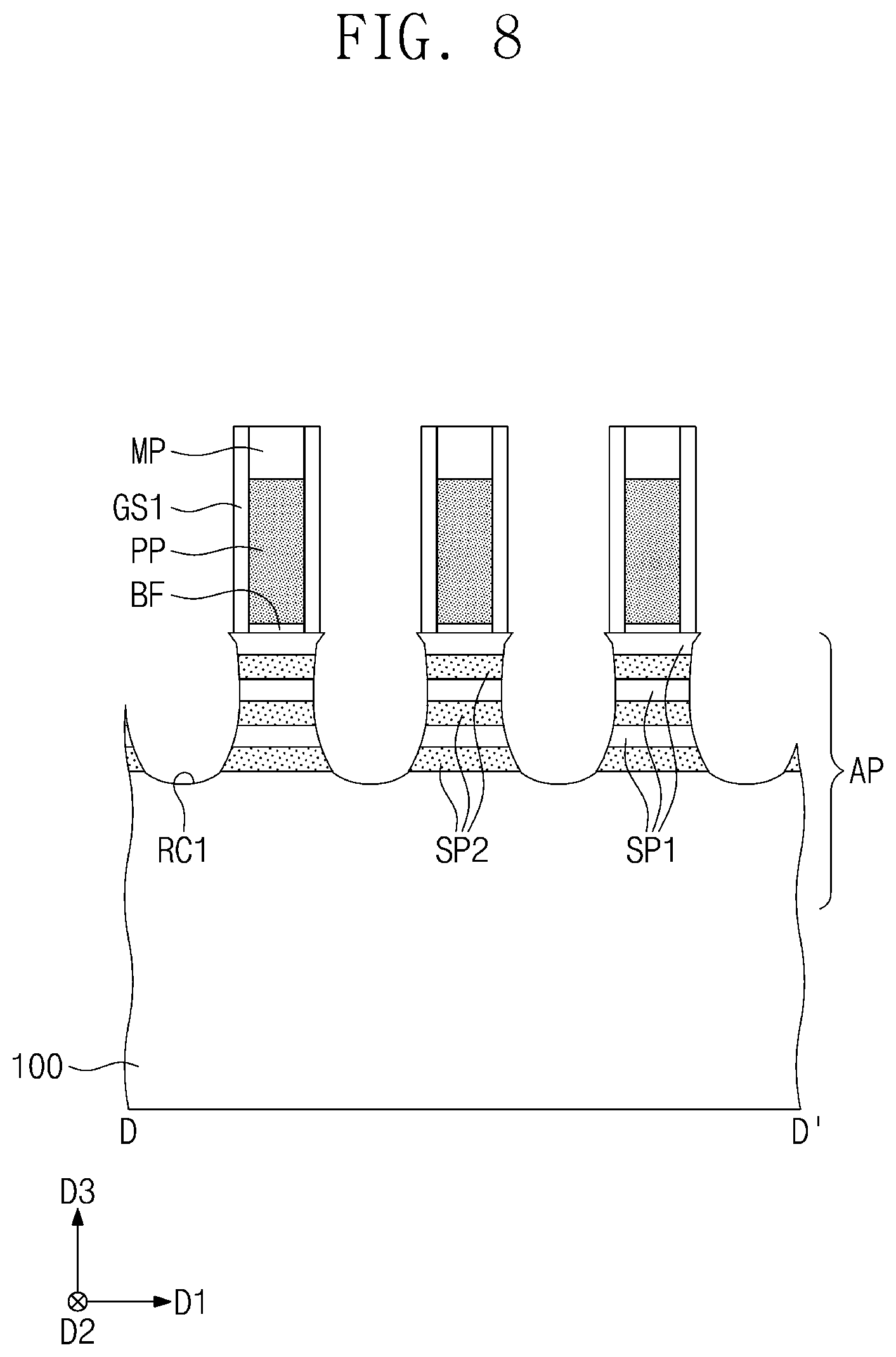 Patent US12328909 Figure 15 – Semiconductor devices and methods of fabricating the same