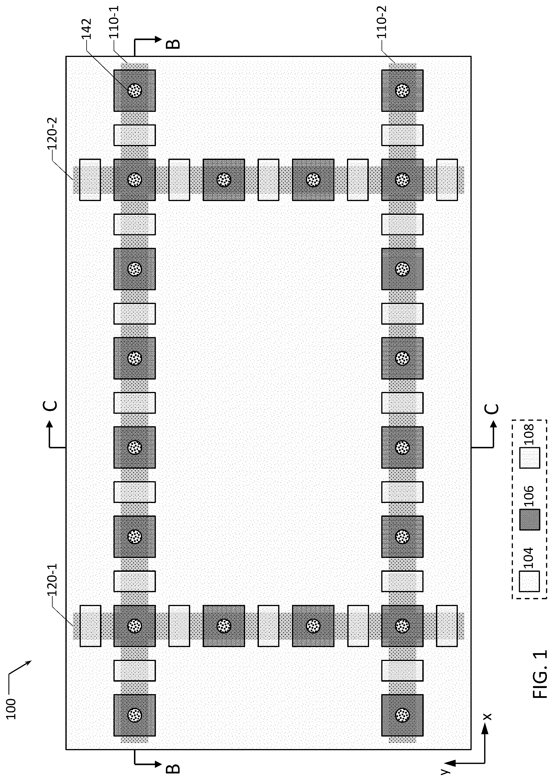 Patent US12328912 Figure 1 – Nanoribbon-based quantum dot devices