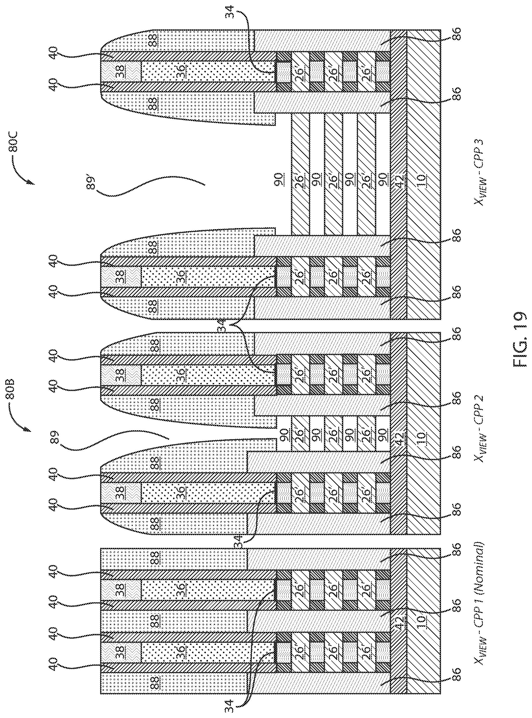 Patent US12328916 Figure 19 – CPP-agnostic source-drain contact formation for gate-all-around devices with dielectric isolation
