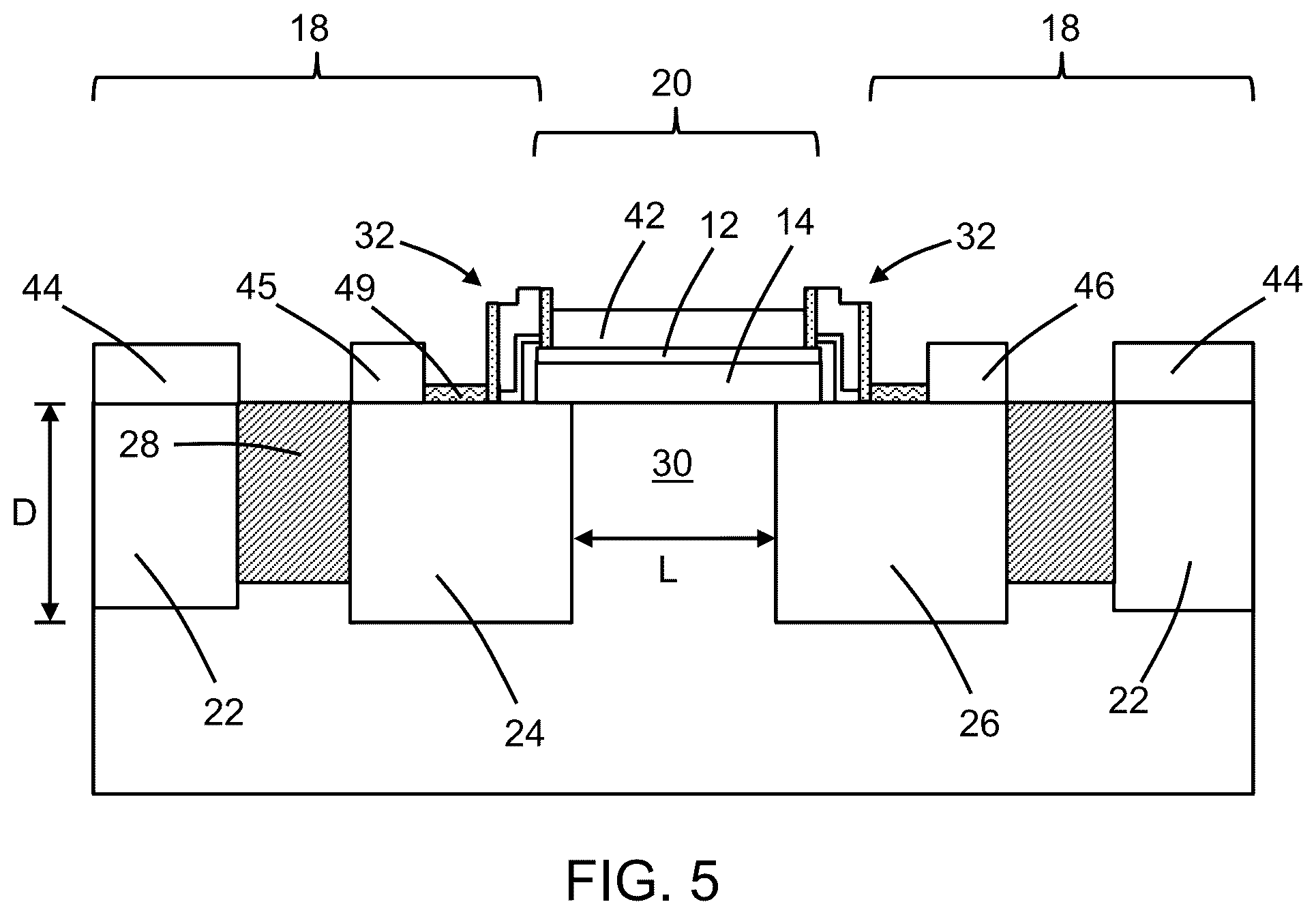 Patent US12328926 Figure 7 – Structures for a field-effect transistor that include a spacer structure