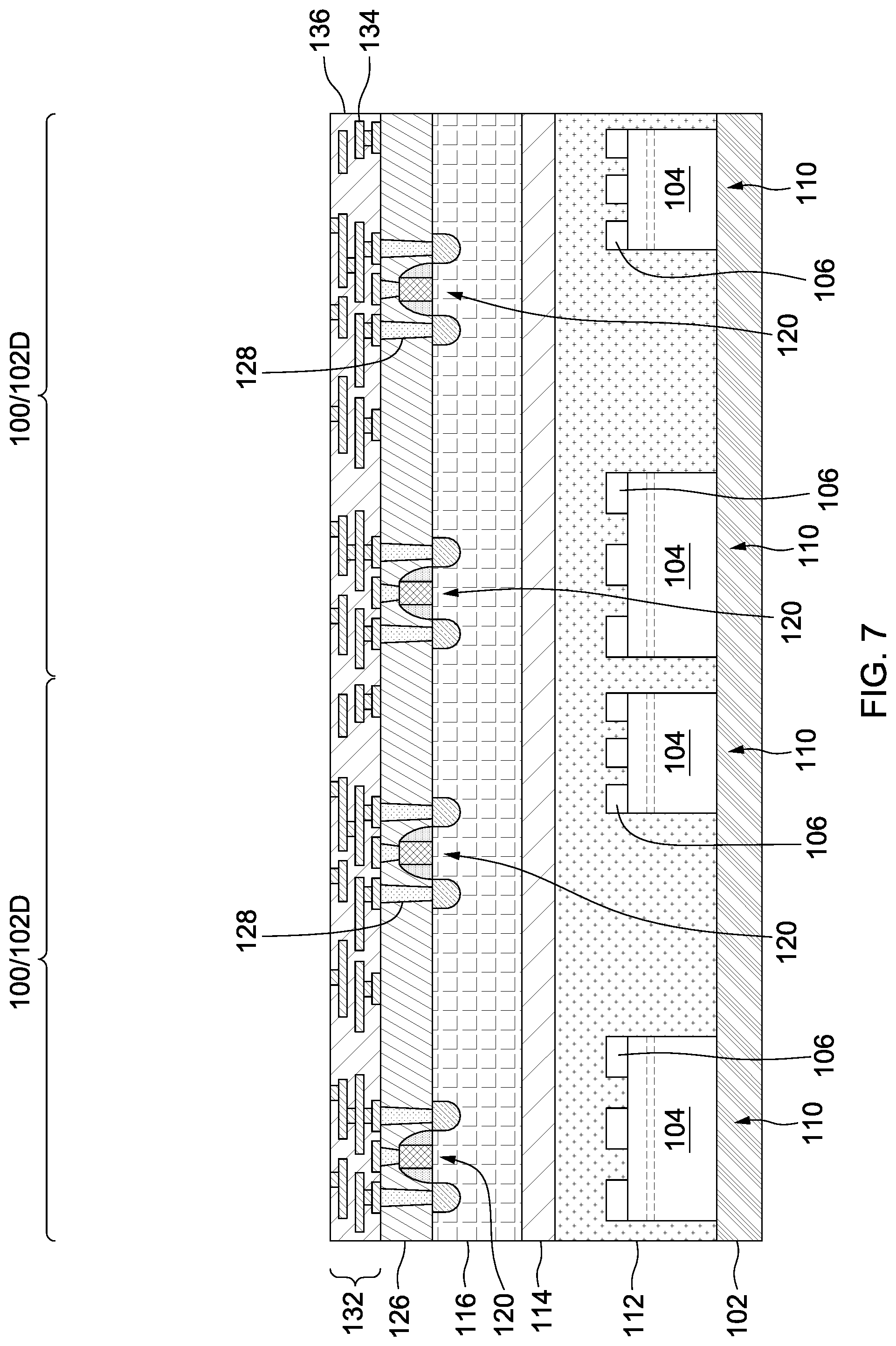 Patent US12328931 Figure 7 – Hybrid integrated circuit dies and methods of forming the same