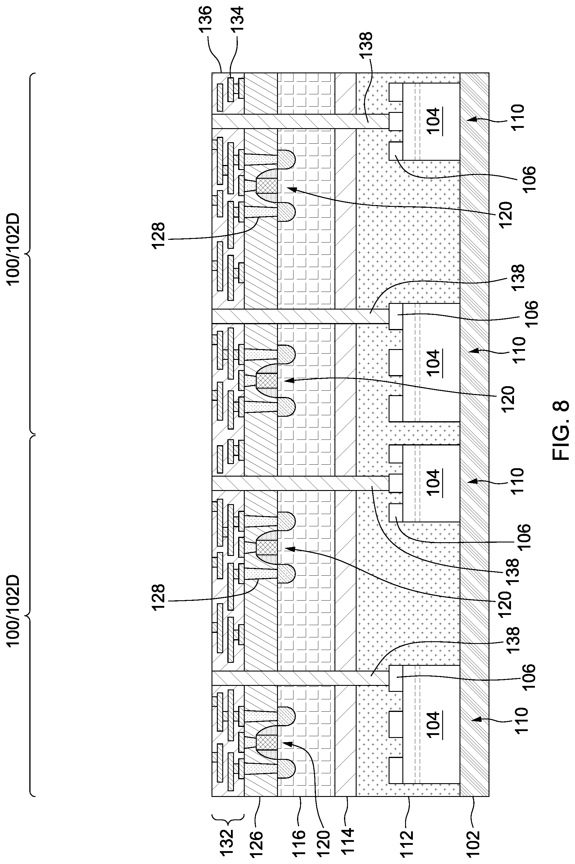 Patent US12328931 Figure 8 – Hybrid integrated circuit dies and methods of forming the same