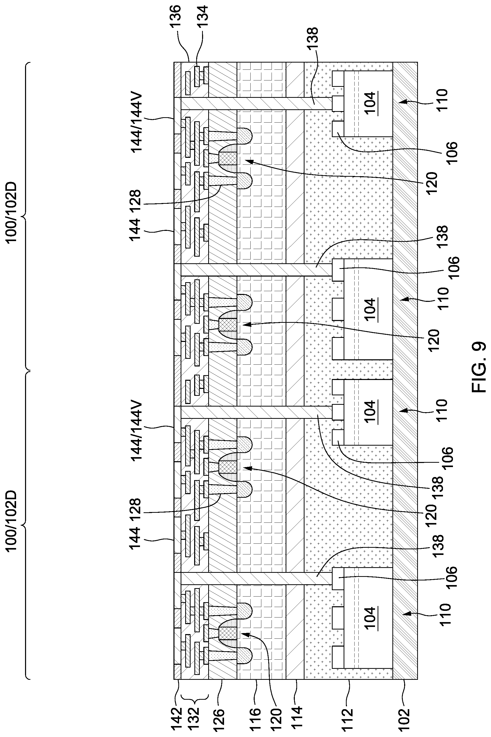 Patent US12328931 Figure 9 – Hybrid integrated circuit dies and methods of forming the same