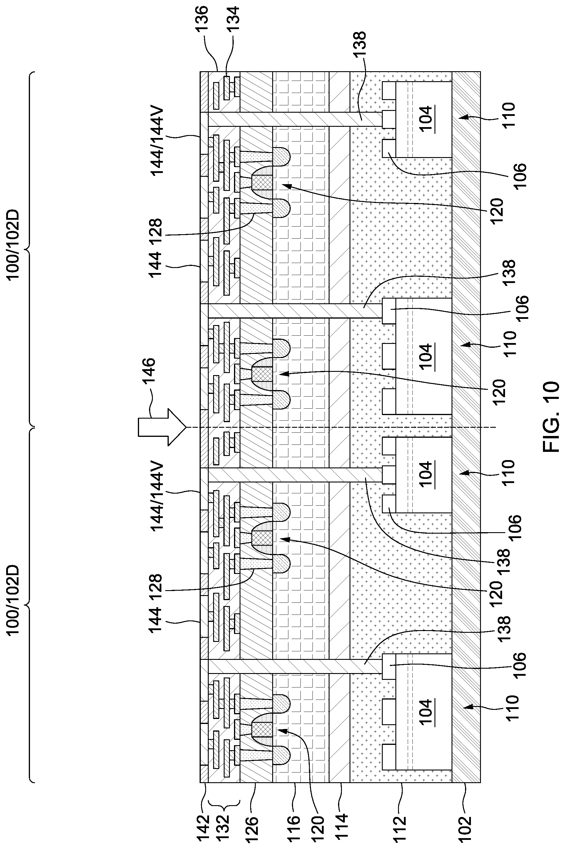 Patent US12328931 Figure 10 – Hybrid integrated circuit dies and methods of forming the same
