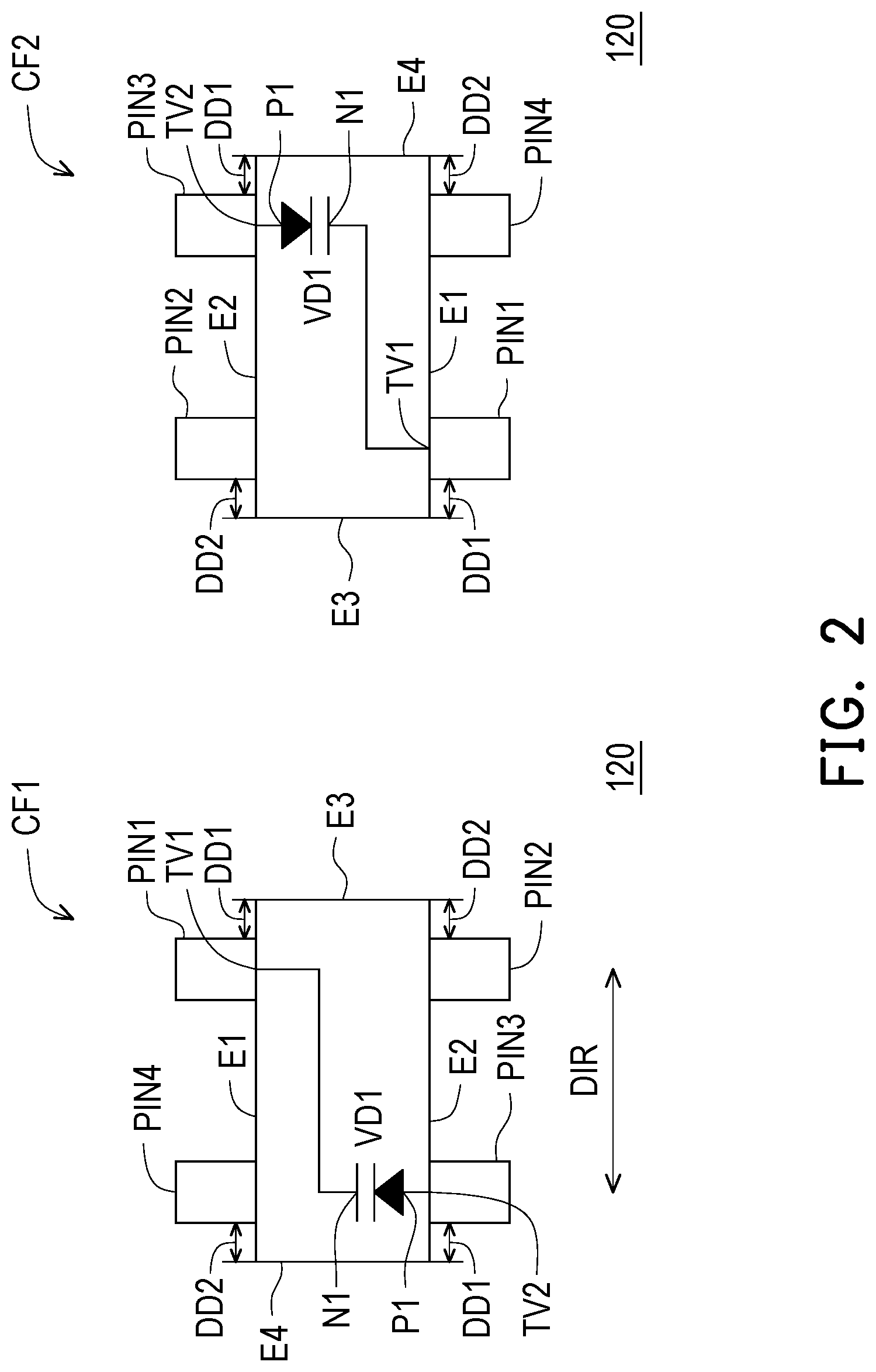 Patent US12328934 Figure 2 – Electronic device and diode