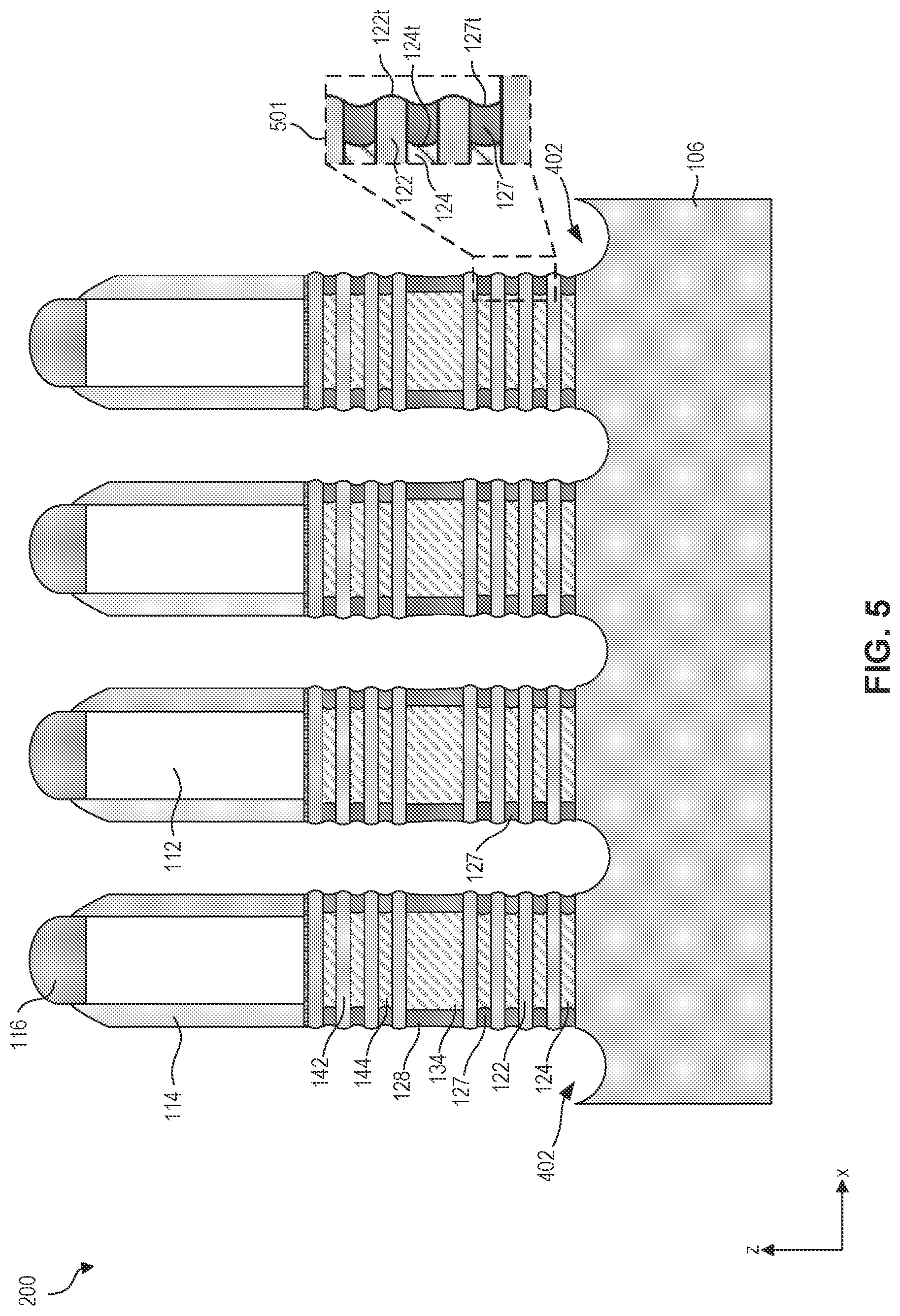 Patent US12328938 Figure 6 – Gate structures for stacked semiconductor devices