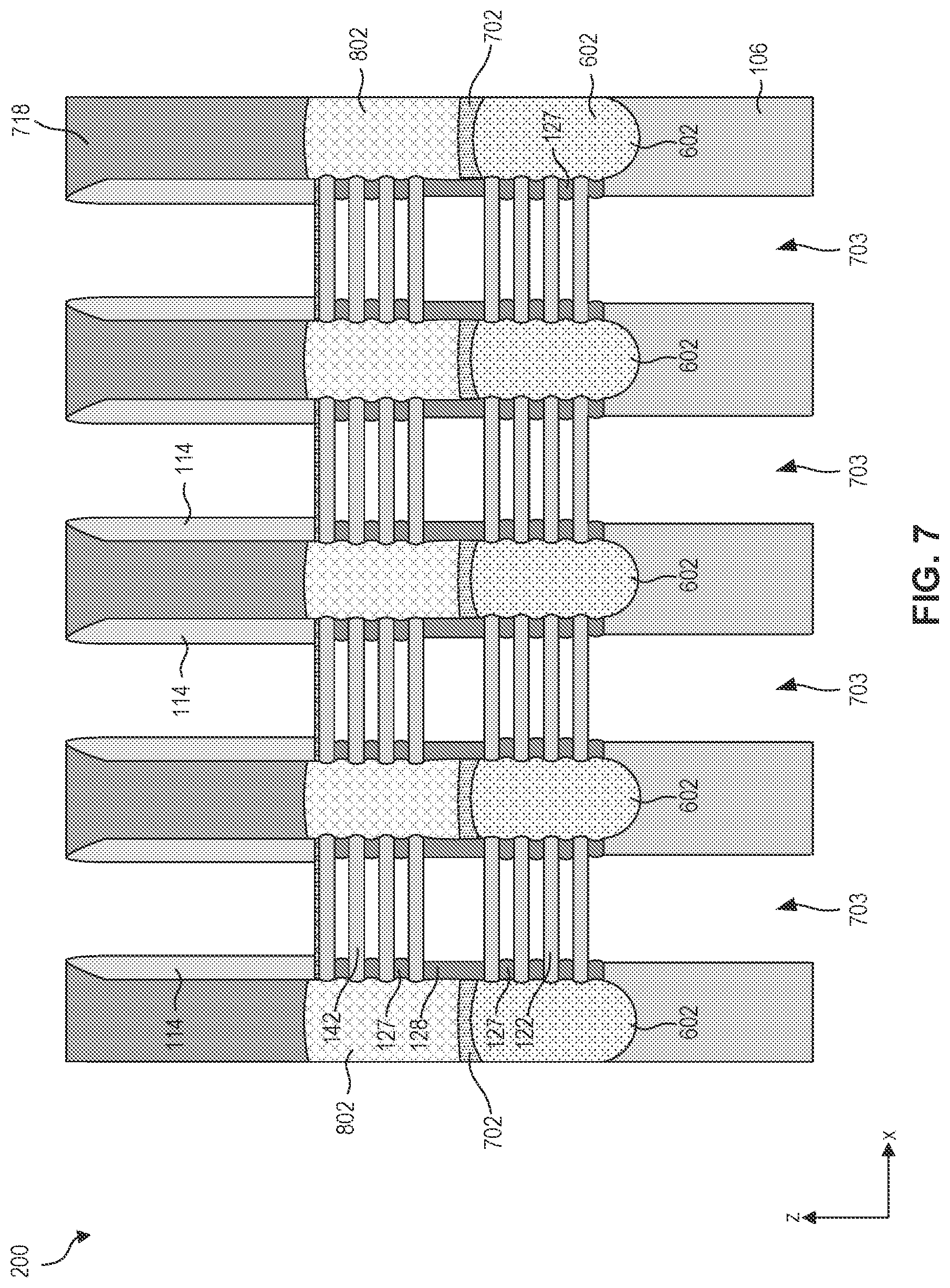 Patent US12328938 Figure 8 – Gate structures for stacked semiconductor devices