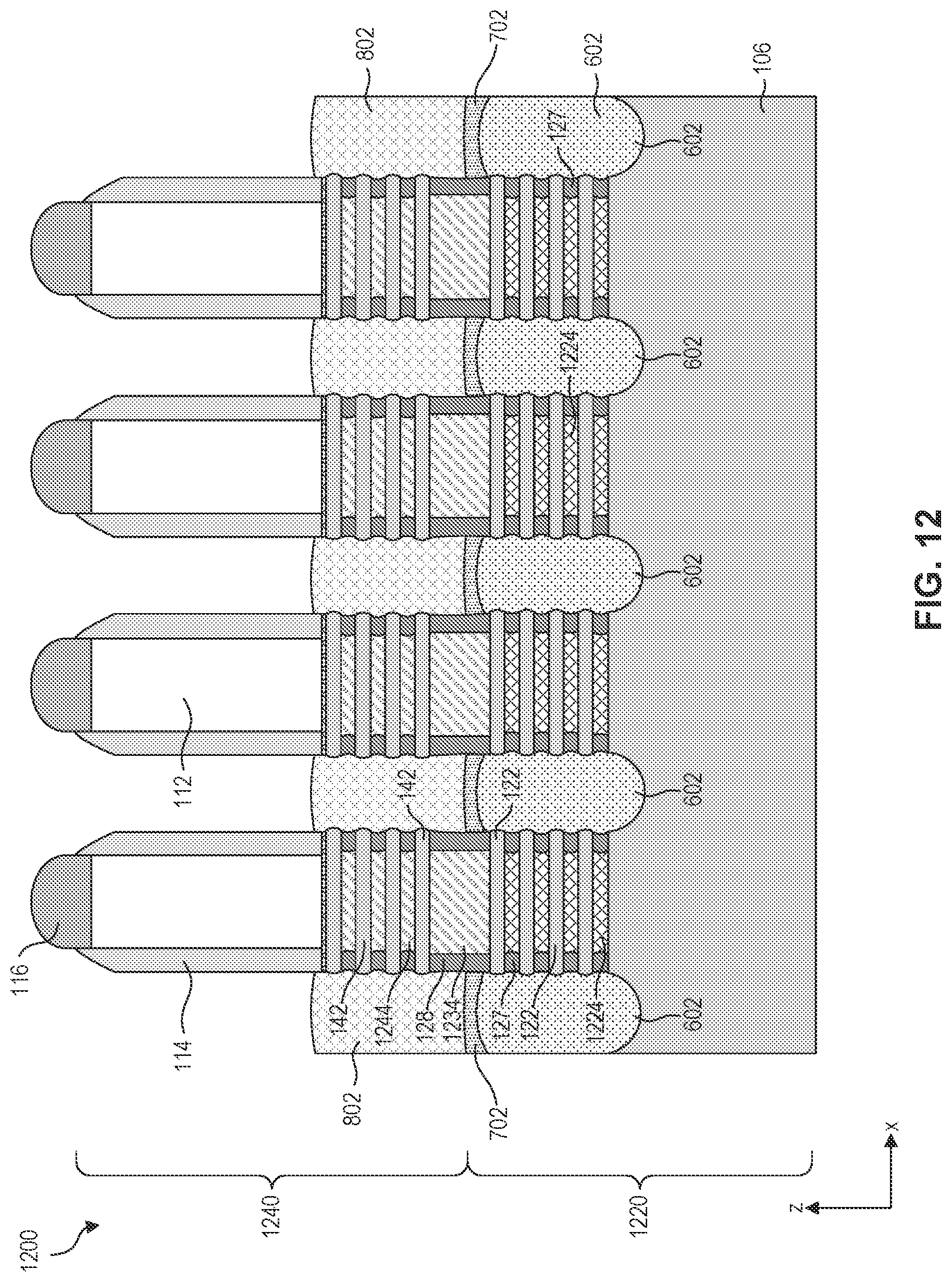 Patent US12328938 Figure 13 – Gate structures for stacked semiconductor devices