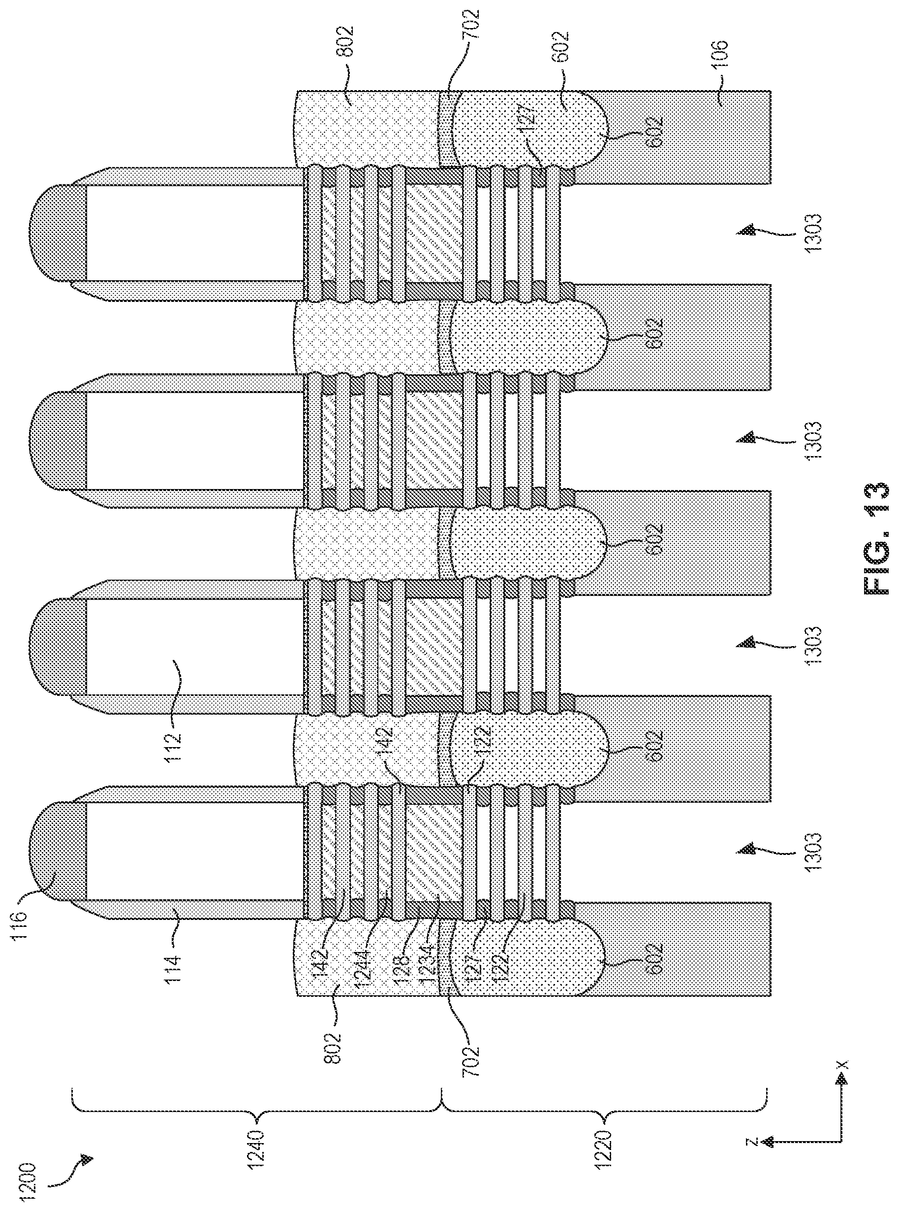 Patent US12328938 Figure 14 – Gate structures for stacked semiconductor devices
