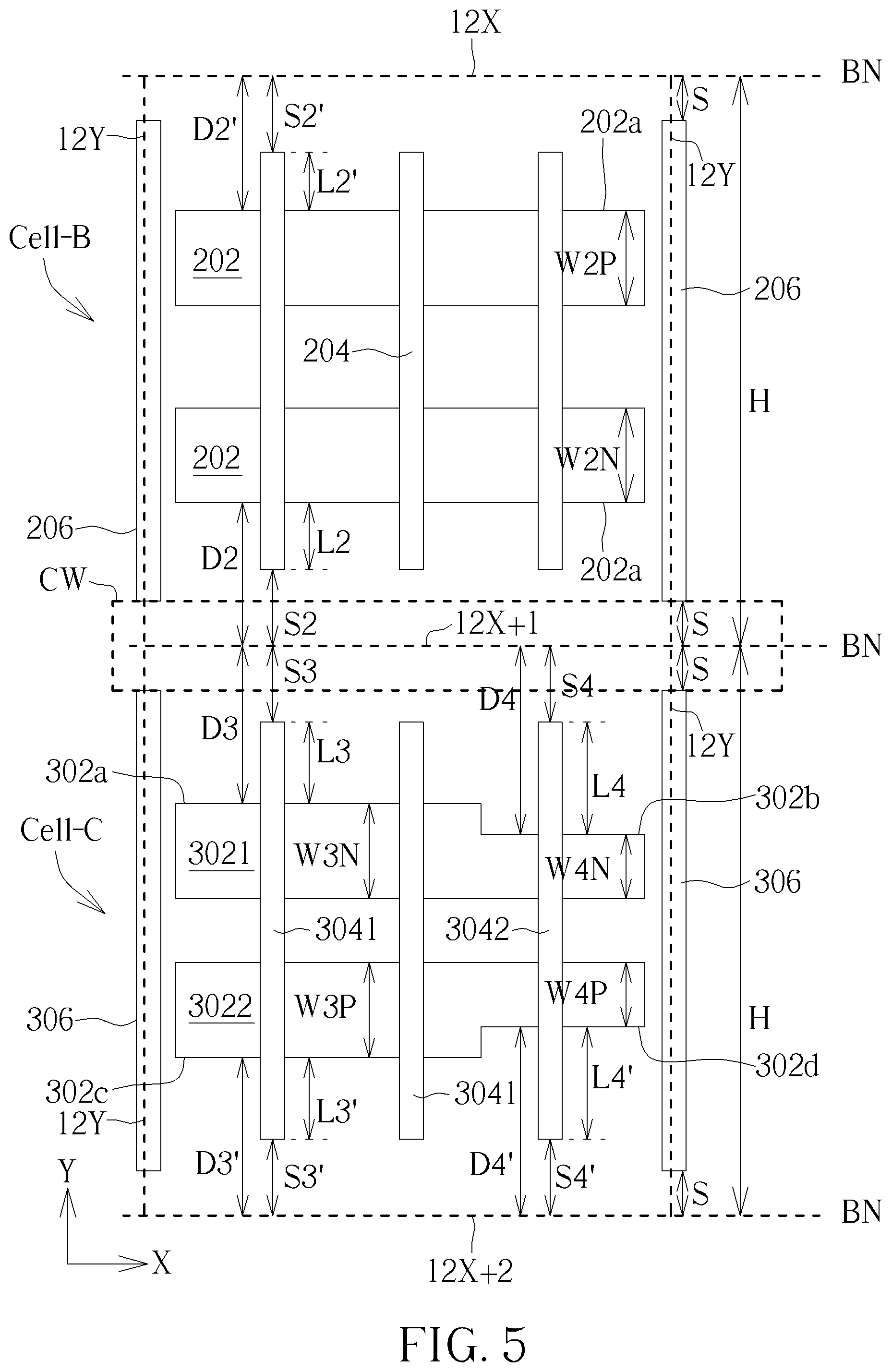 Patent US12328944 Figure 5 – Layout of integrated circuit