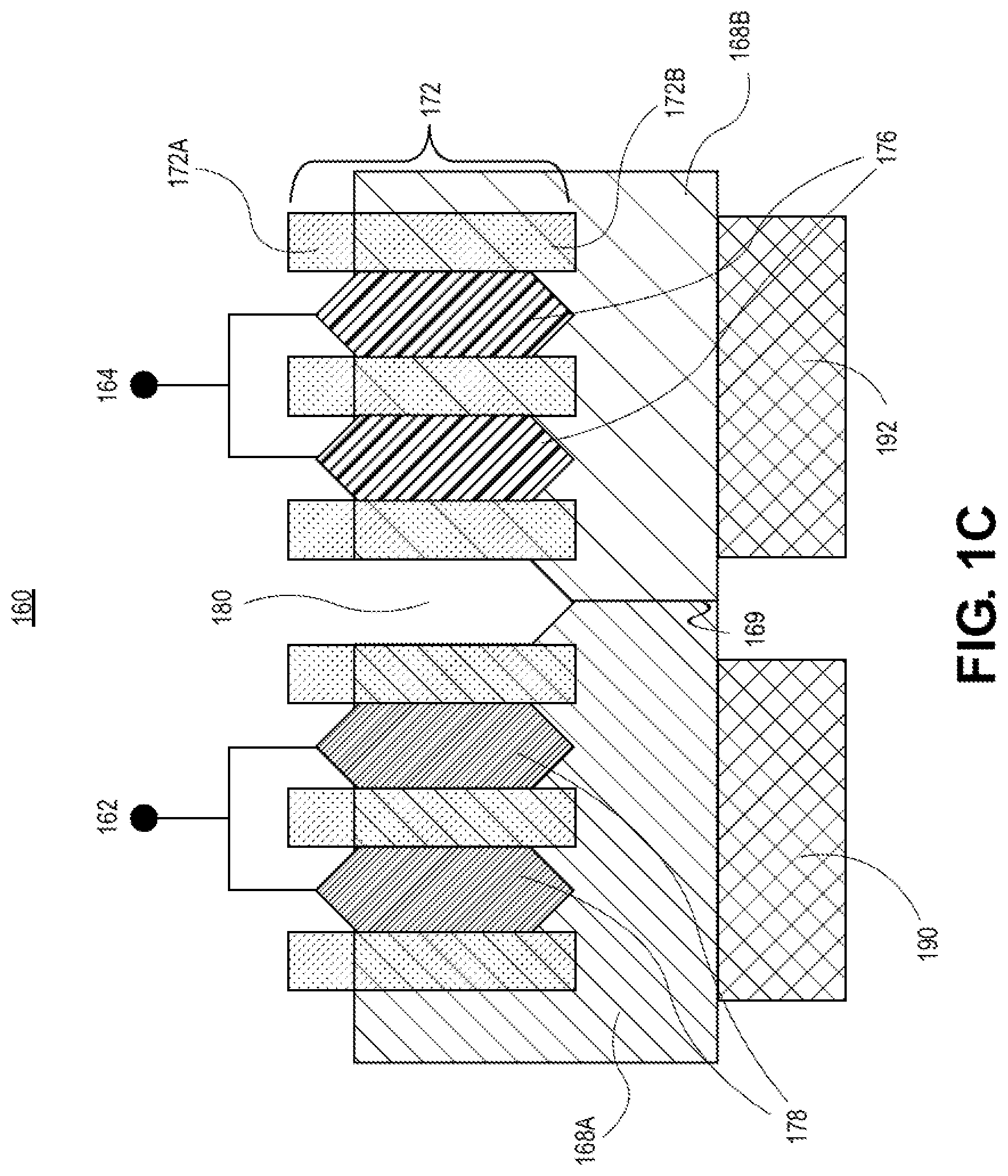 Patent US12328947 — Substrate-less silicon controlled rectifier (SCR) integrated circuit structures — Figure 1