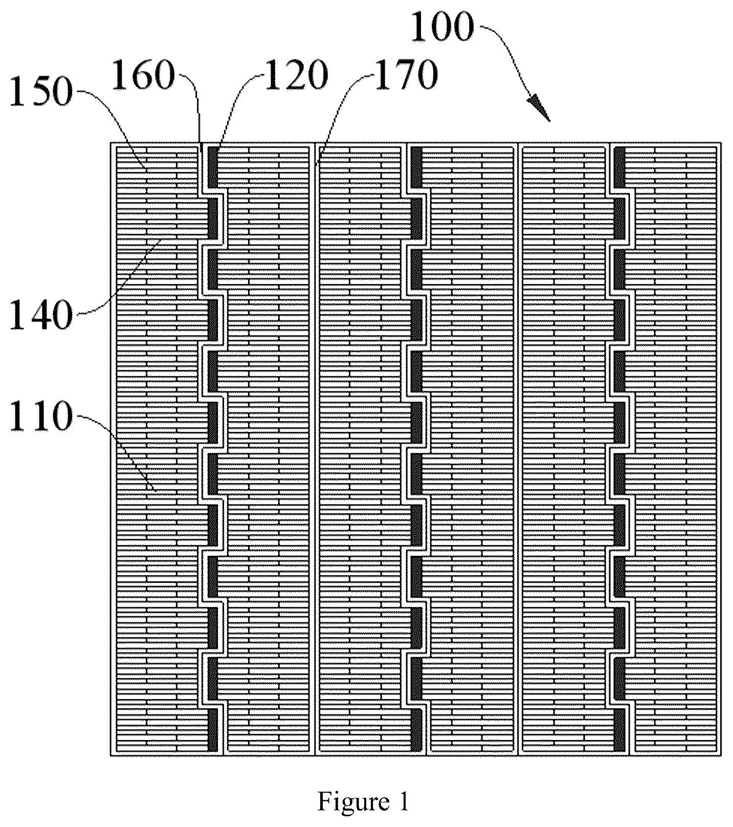 Patent US12328950 Figure 1 – Photovoltaic cell sheet and method of manufacturing the same and tile-stacking module