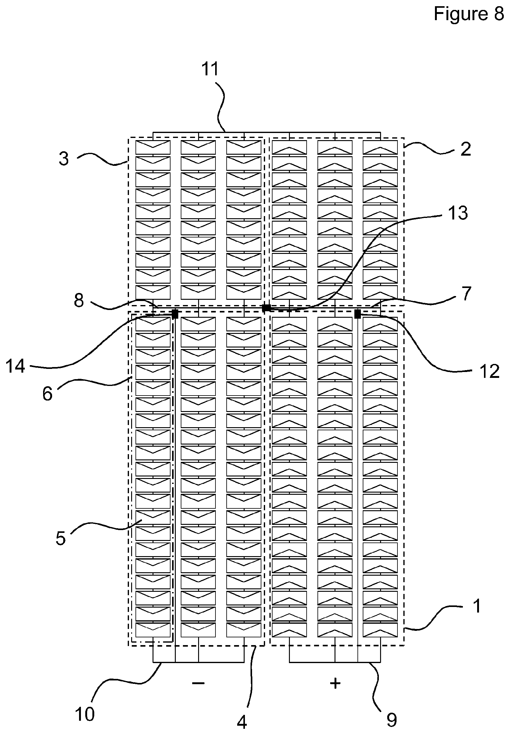 Patent US12328953 Figure 8 – Solar cell module