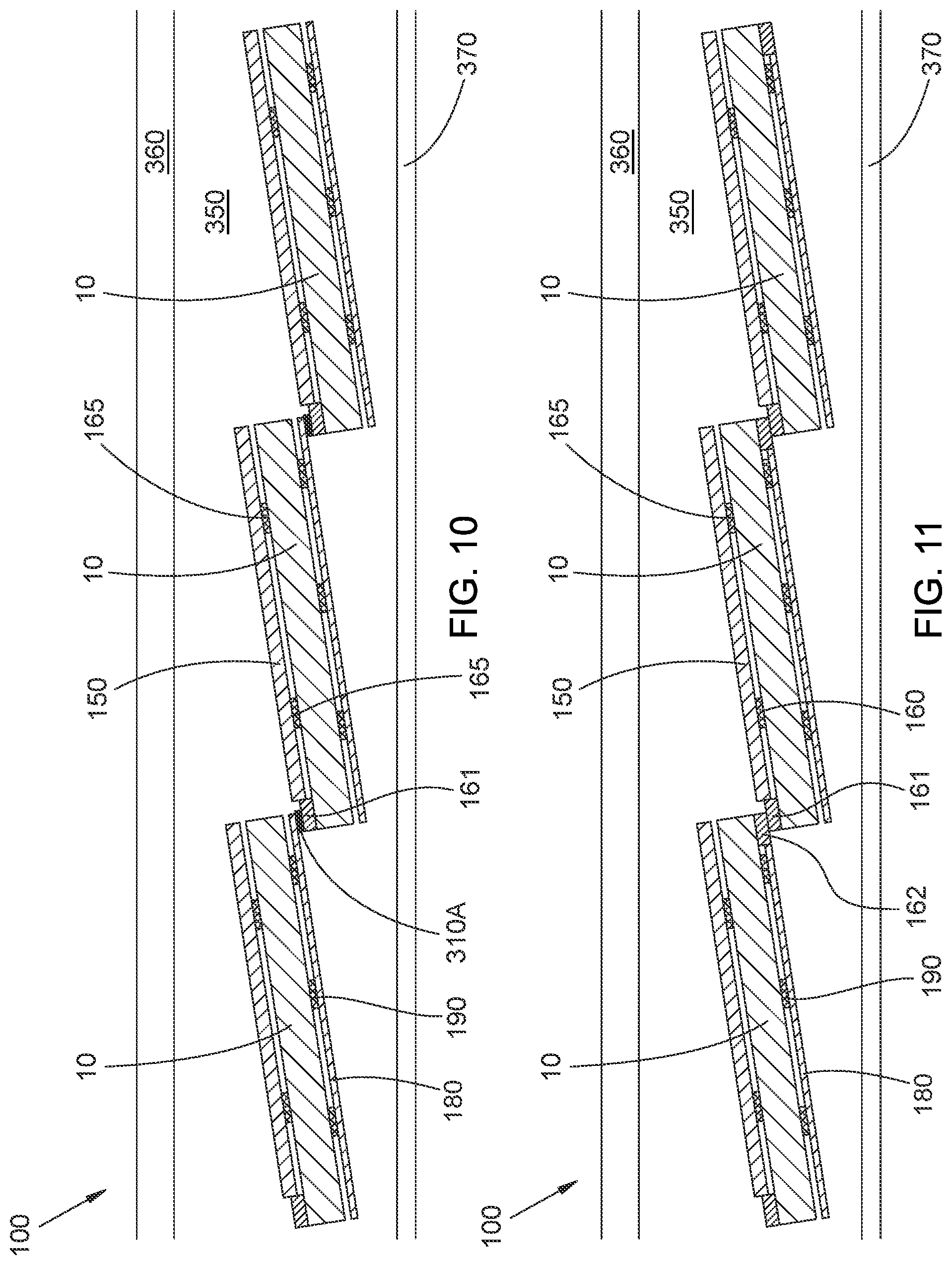 Patent US12328954 Figure 11 – Shingled solar module with ribbon interconnect