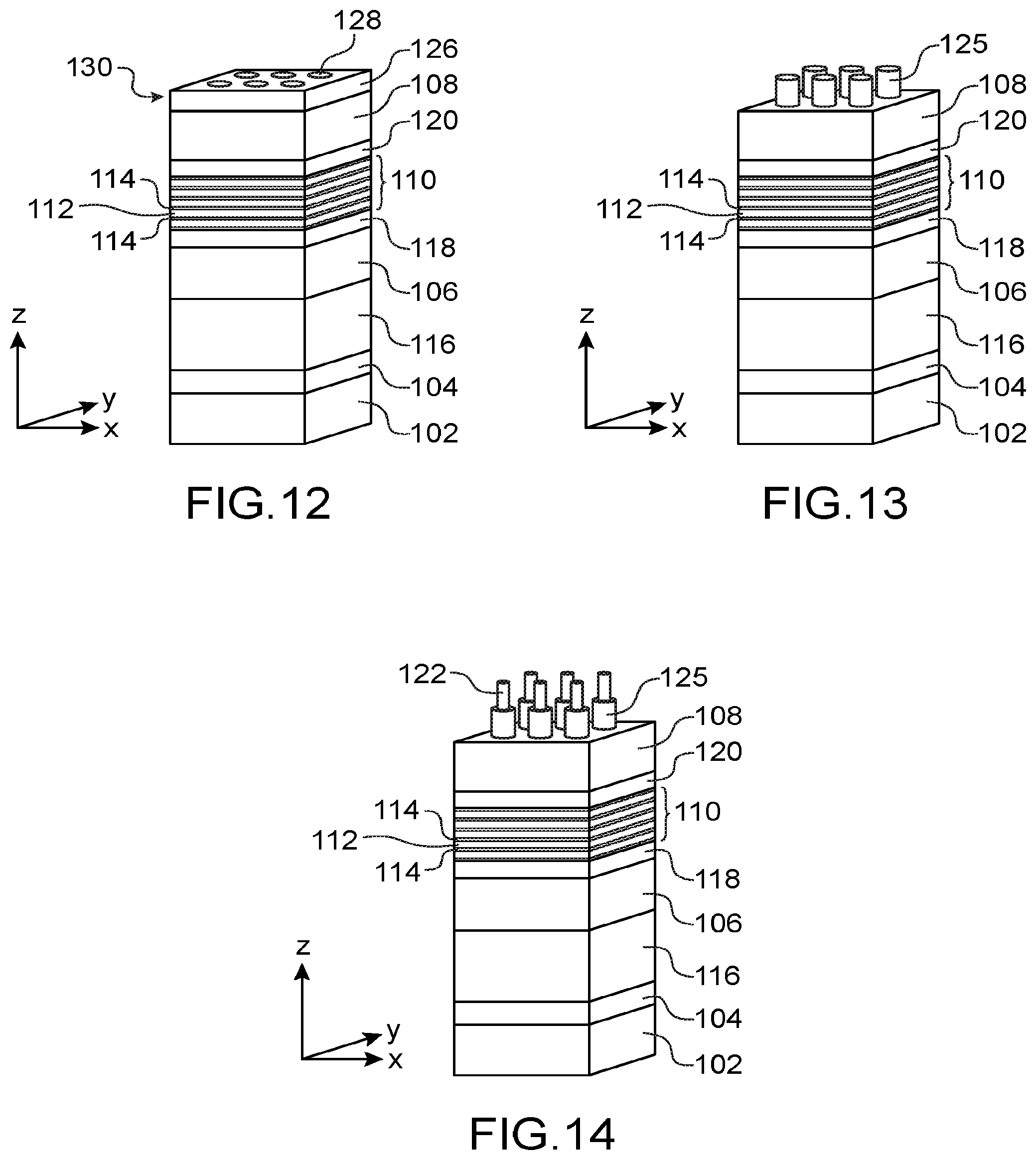 Patent US12328976 Figure 5 – Light-emitting diode comprising a hybrid structure formed of layers and nanowire