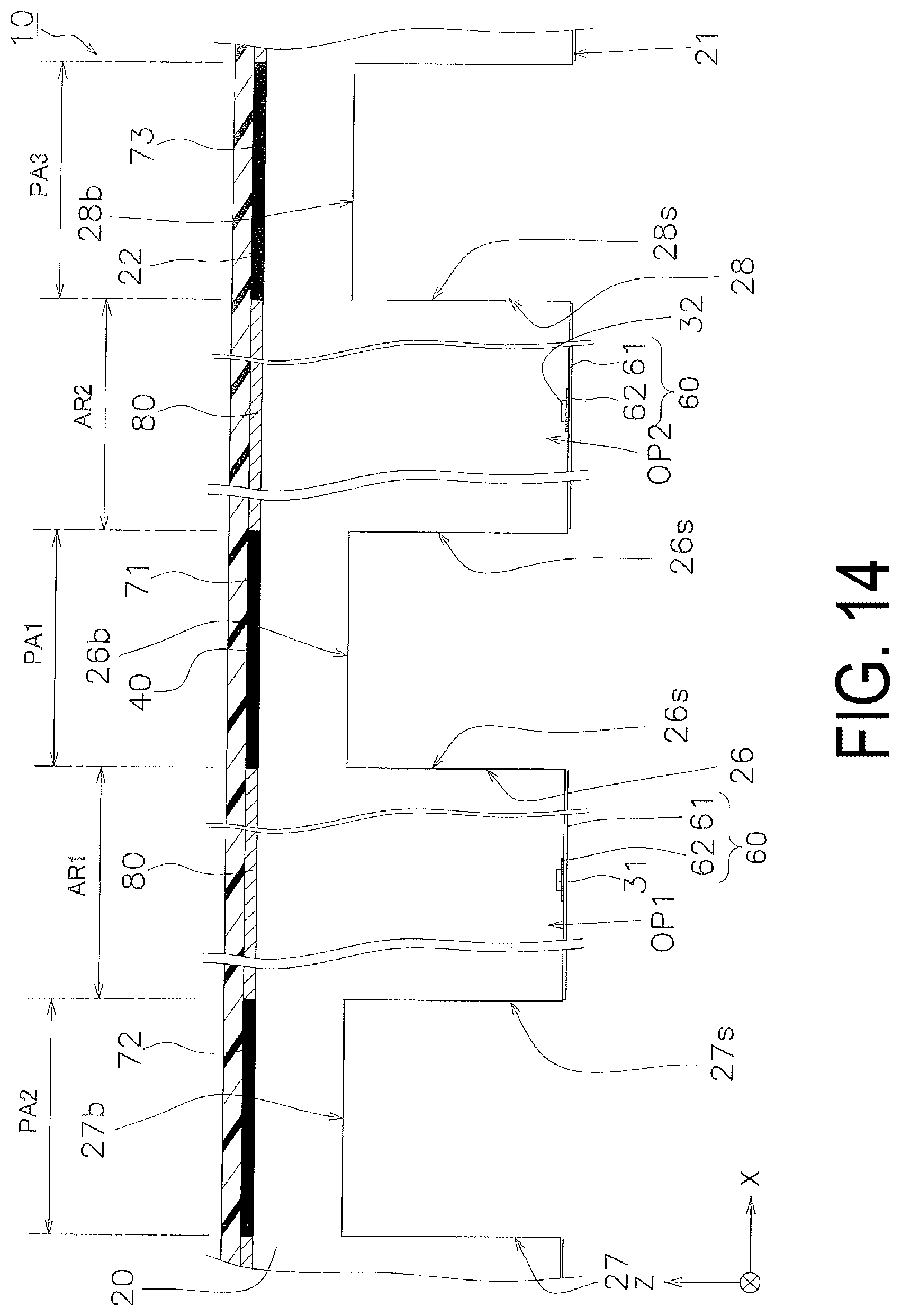 Patent US12328984 Figure 14 – Display device and method for manufacturing display device