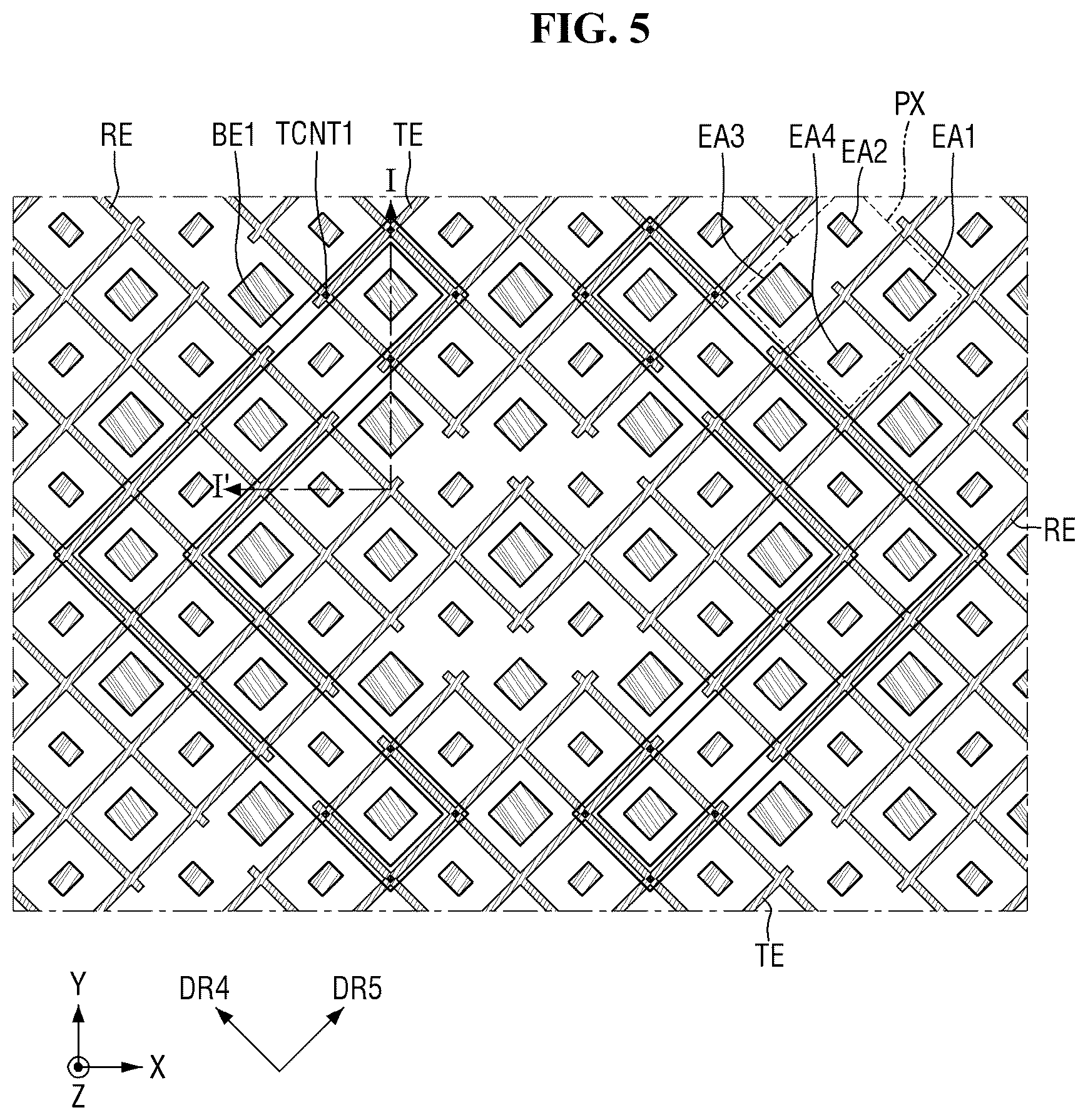 Patent US12328987 Figure 5 – Display device including reflection control layer having UV absorber